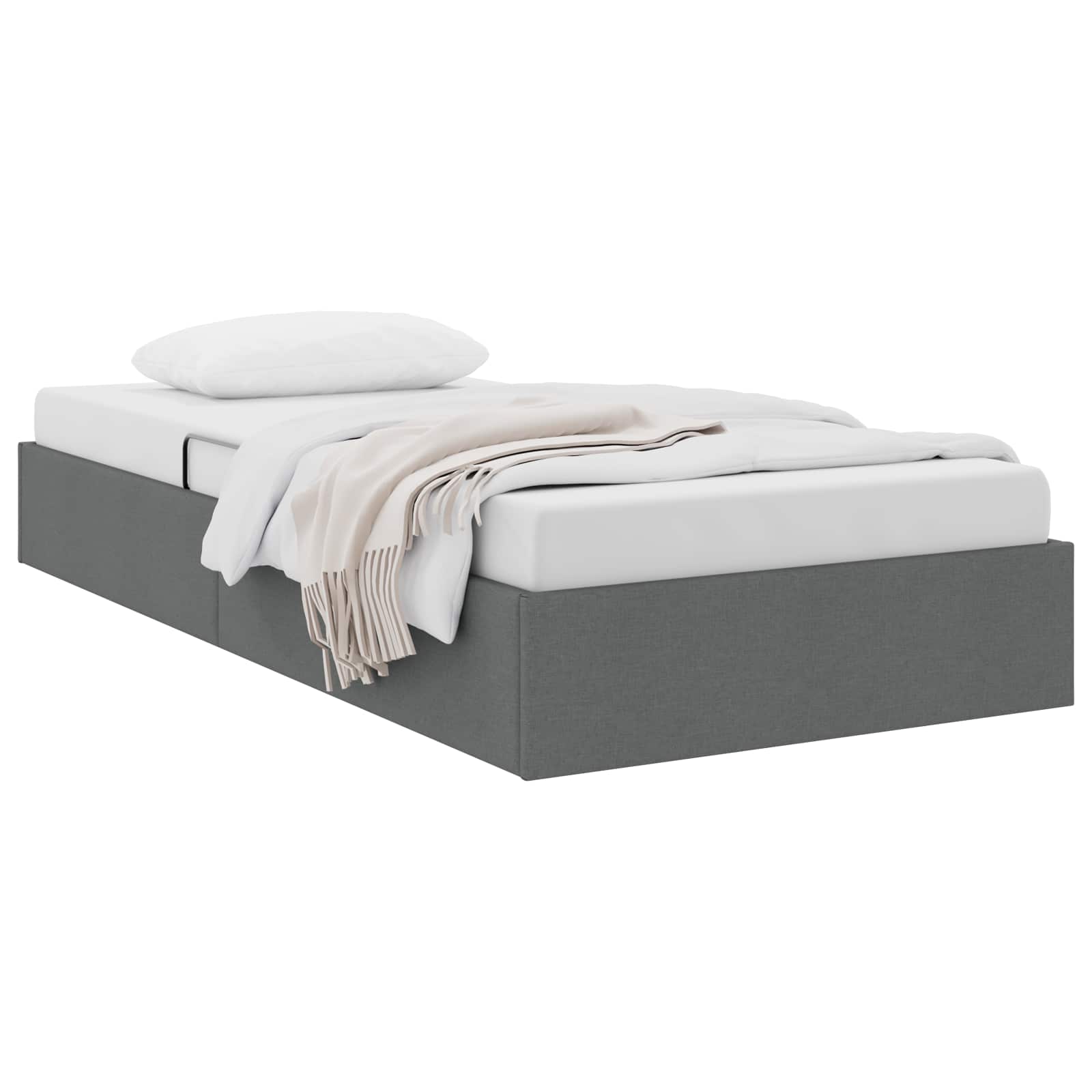 Otomanski krevet s pohranom Tamno siva 100 x 200 cm tkanina
