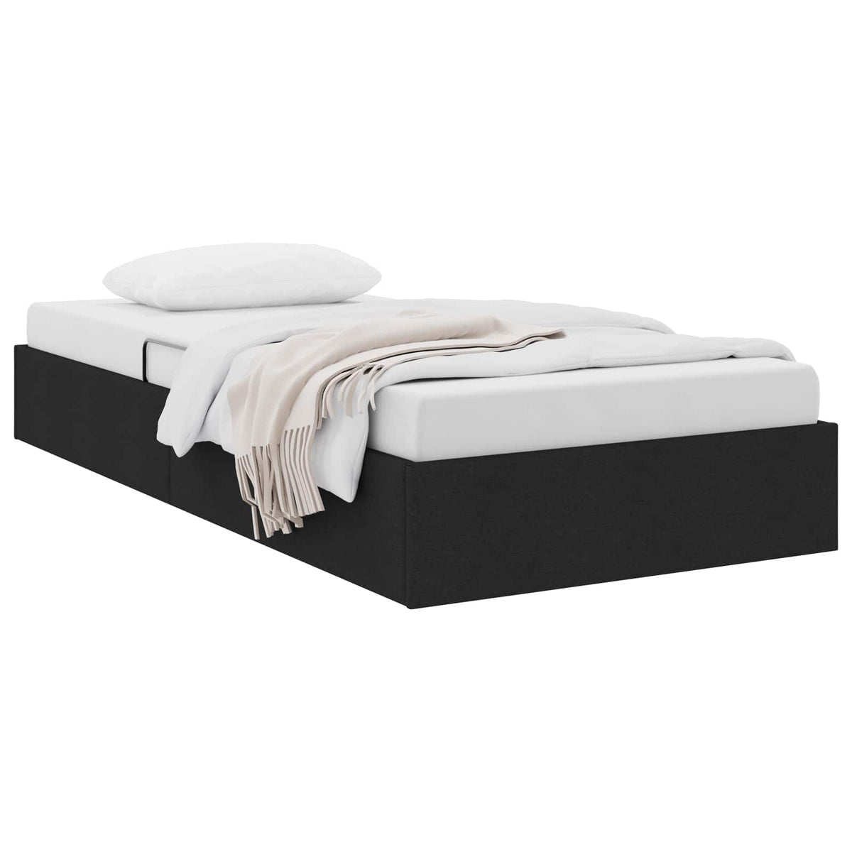 Otomanski krevet s pohranom Crna 100 x 200 cm tkanina
