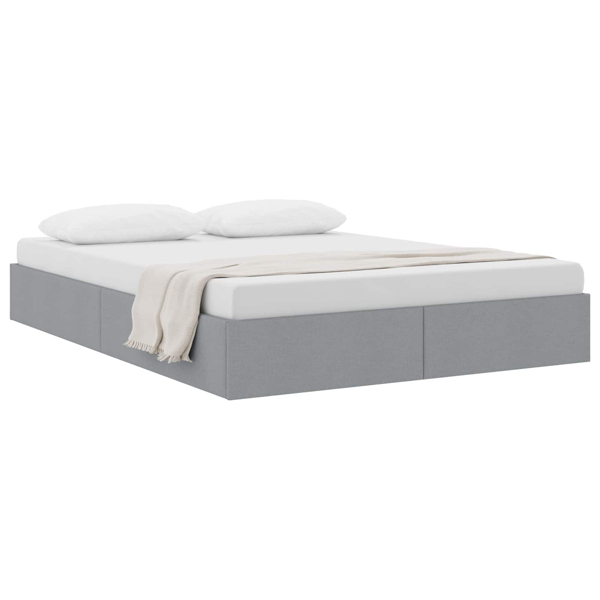Otomanski krevet s pohranom Svijetlo siva 140 x 190 cm tkanina