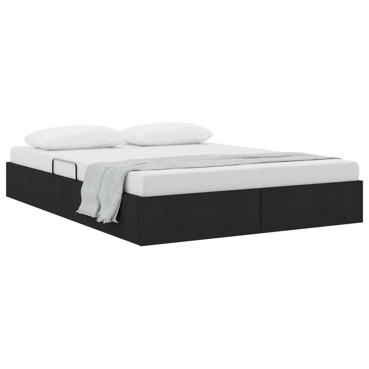 Otomanski krevet s pohranom Crna 140 x 190 cm tkanina