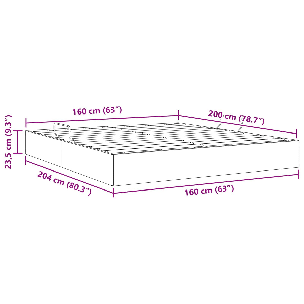 Otomanski krevet s pohranom Plava 160 x 200 cm tkanina