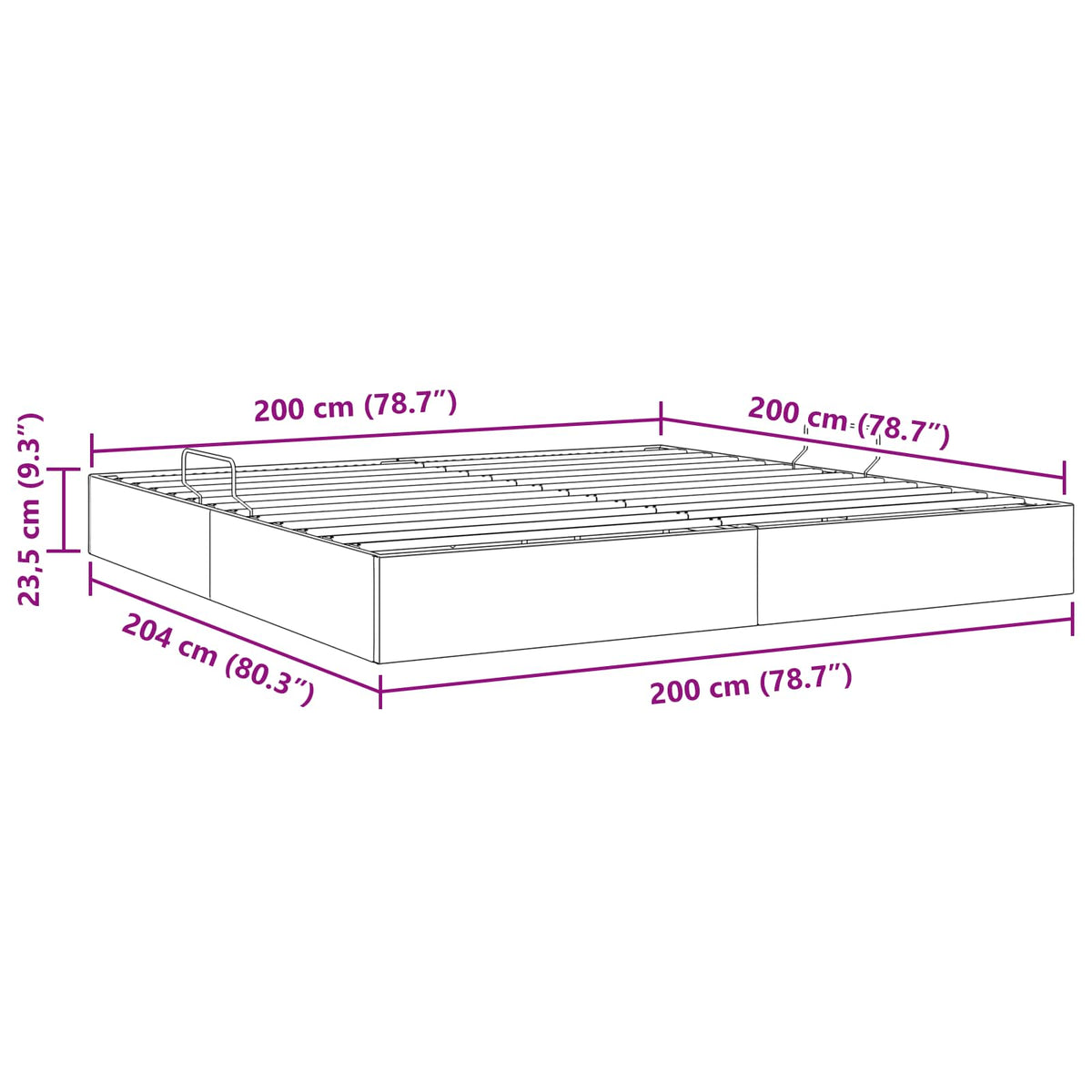 Otomanski krevet s pohranom Plava 200 x 200 cm tkanina