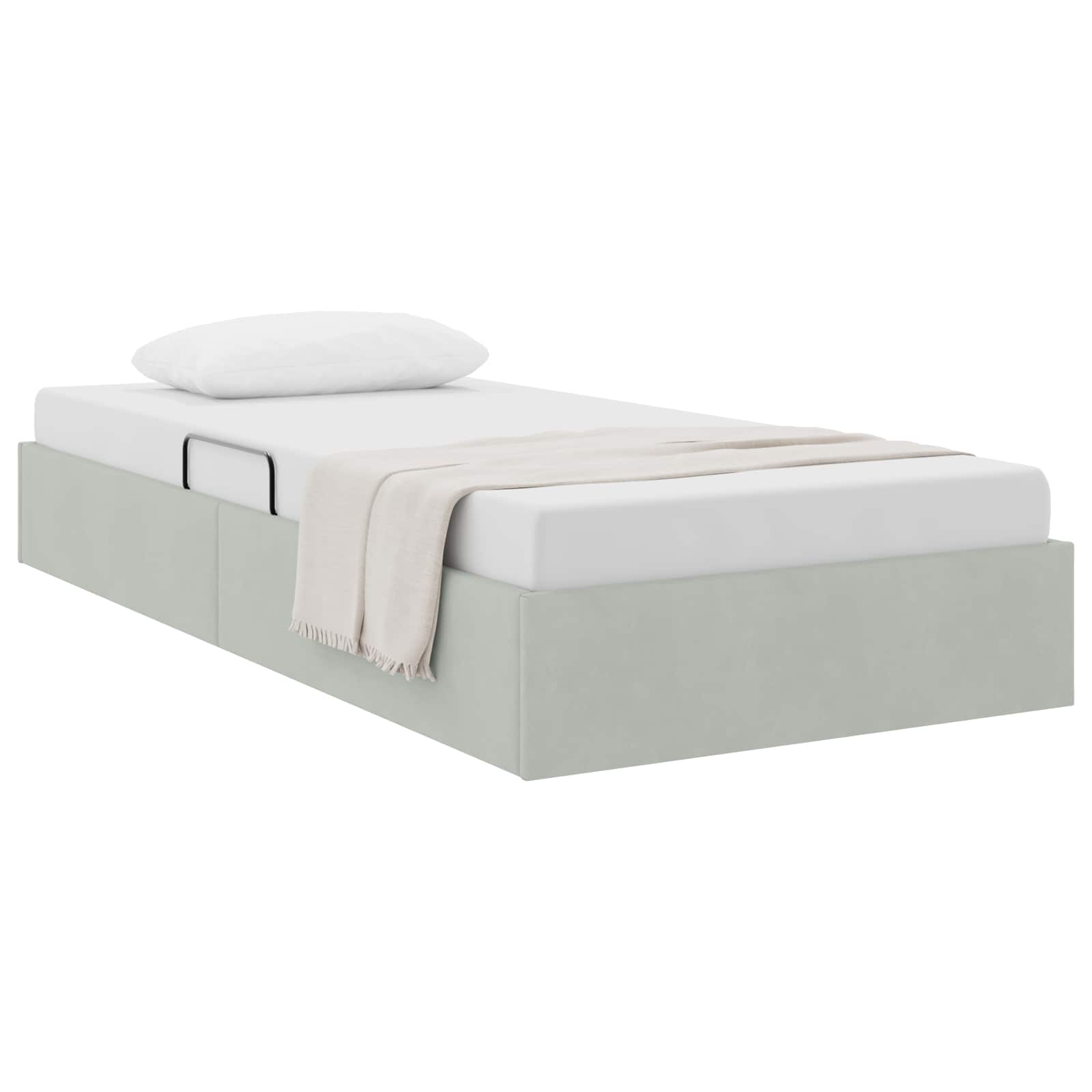 Otomanski krevet s pohranom Svjetlosiva 90 x 190 cm Baršun
