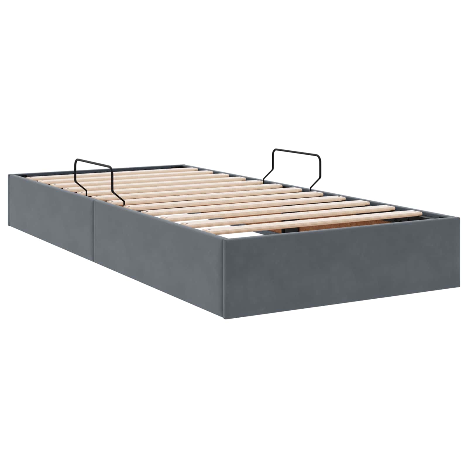 Otomanski krevet s pohranom Tamnosiva 90 x 200 cm Baršun