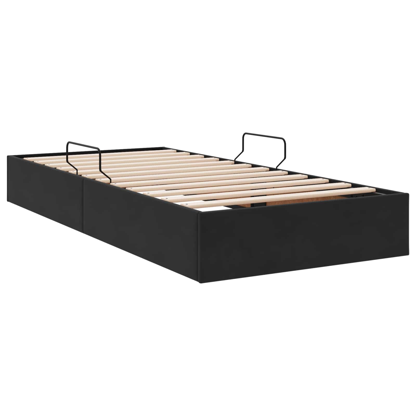 Otomanski krevet s pohranom Crna 90 x 200 cm Baršun