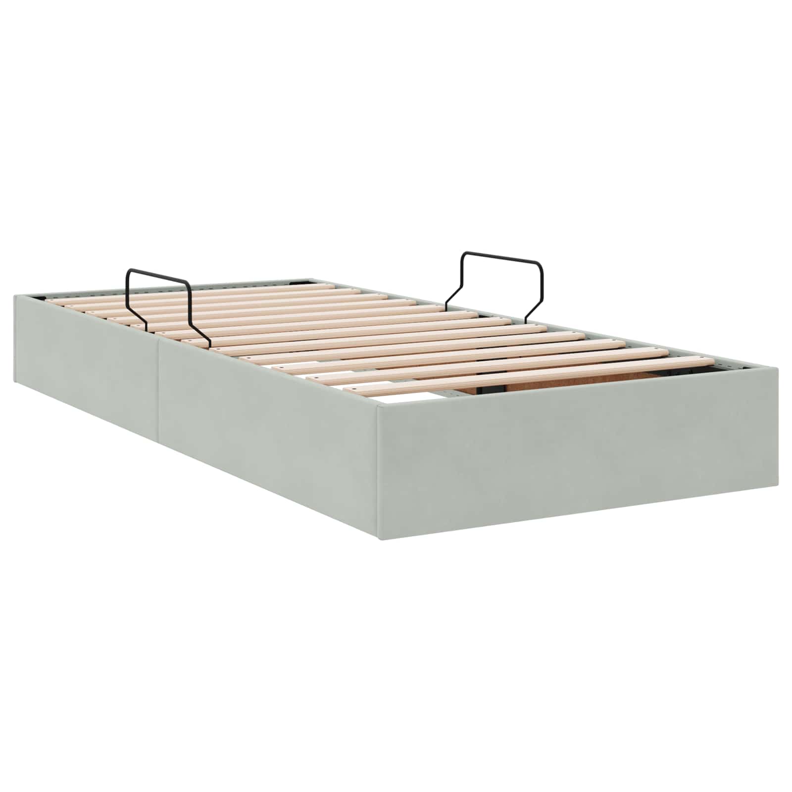 Otomanski krevet s pohranom Svjetlosiva 100 x 200 cm Baršun