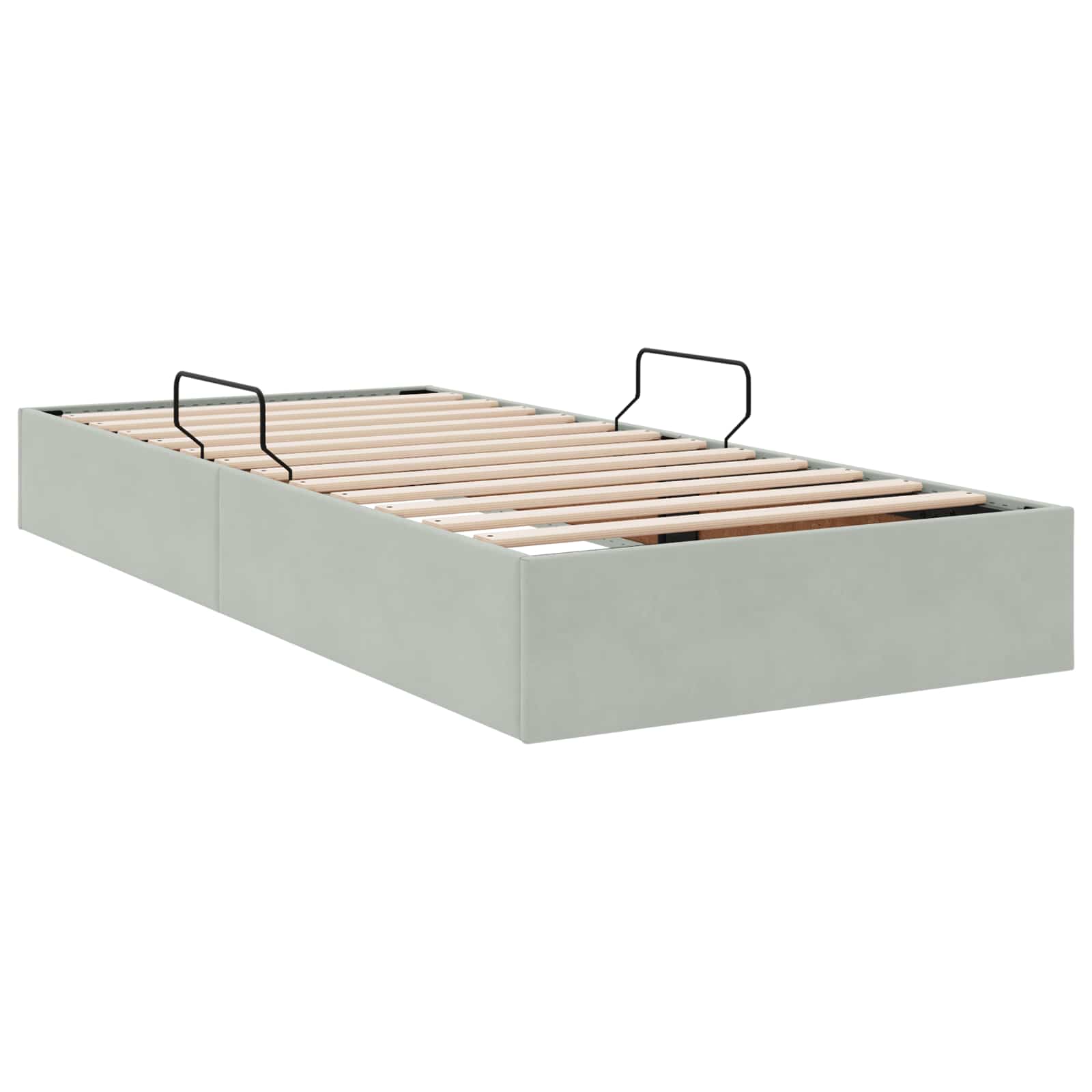 Otomanski krevet s pohranom Svjetlosiva 100 x 200 cm Baršun