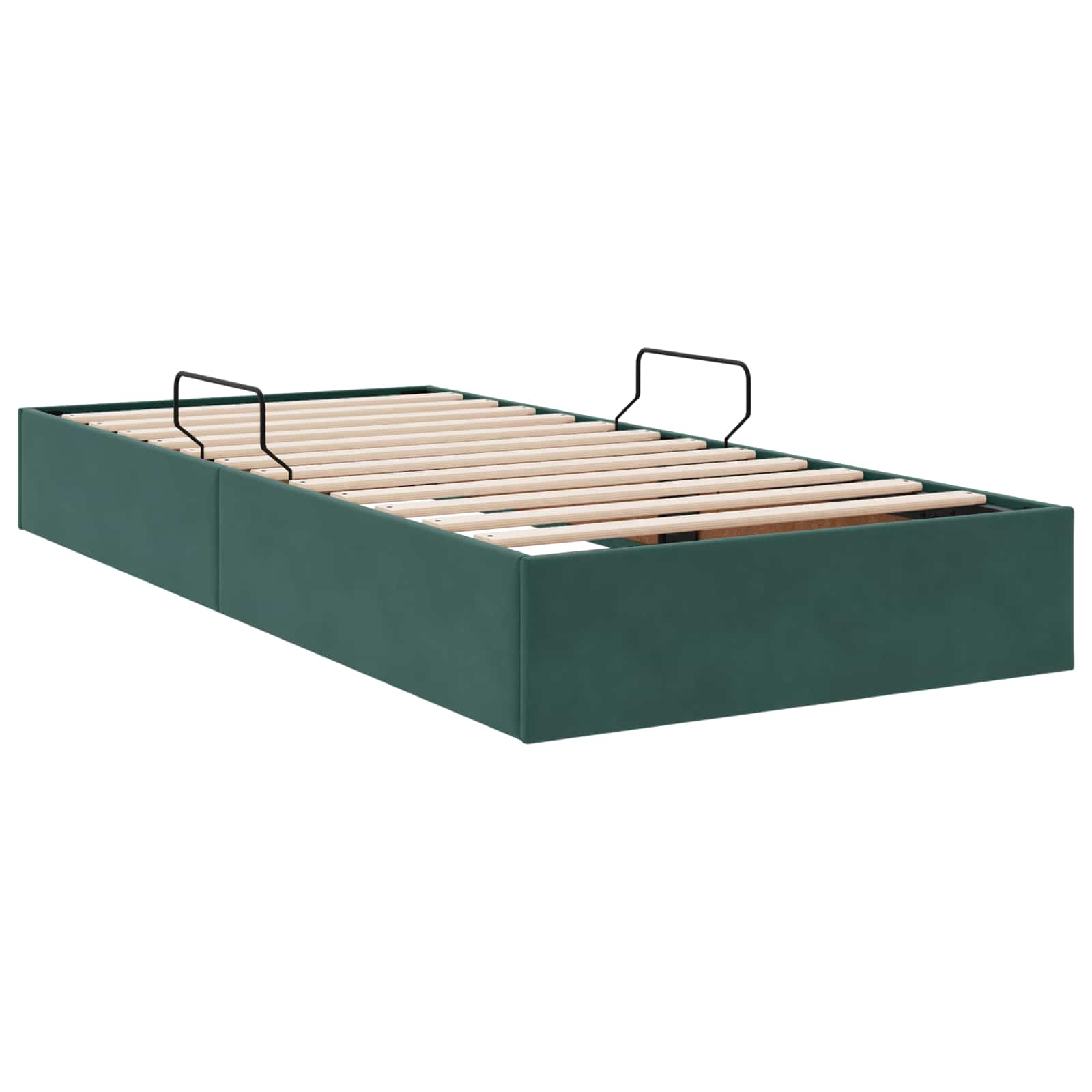 Otomanski krevet s pohranom Tamnozelena 100 x 200 cm Baršun