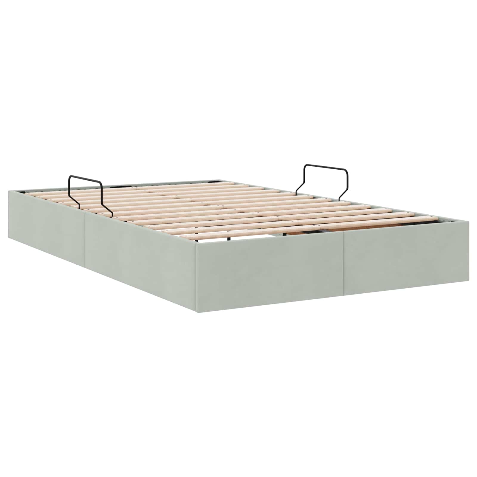 Otomanski krevet s pohranom Svjetlosiva 120 x 190 cm Baršun