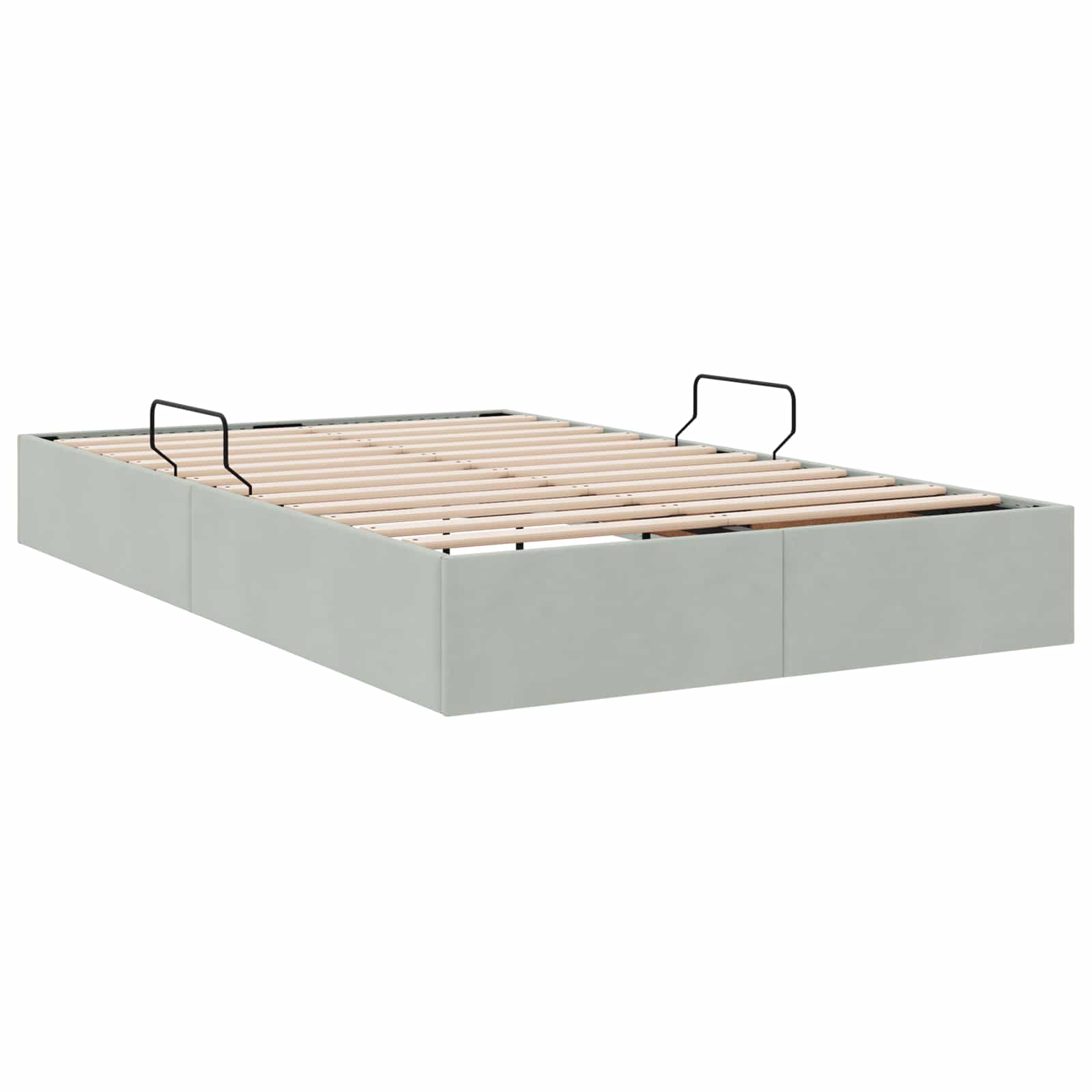 Otomanski krevet s pohranom Svjetlosiva 120 x 190 cm Baršun