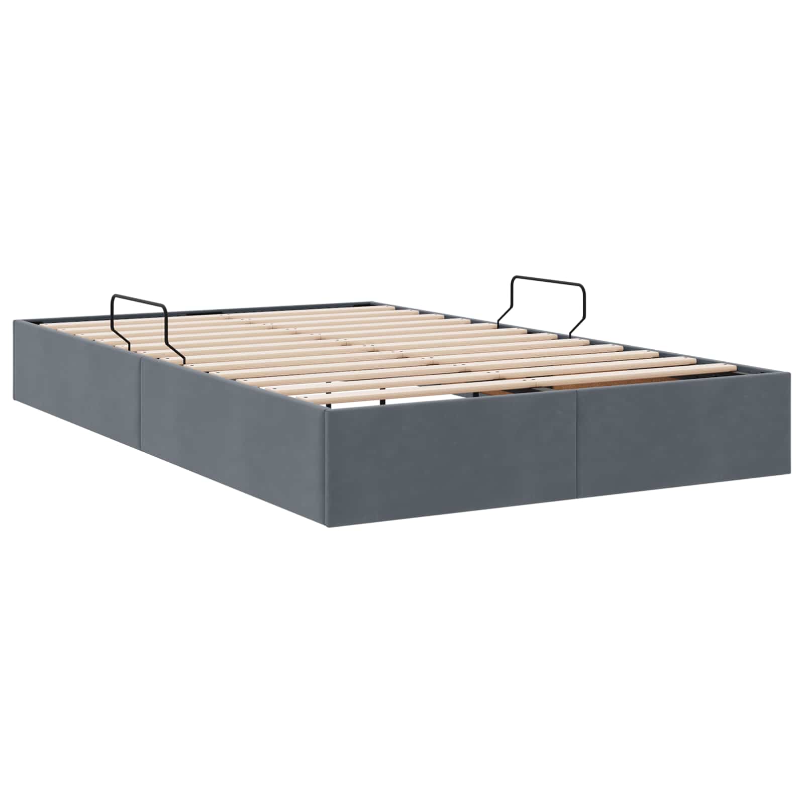 Otomanski krevet s pohranom Tamnosiva 120 x 190 cm Baršun
