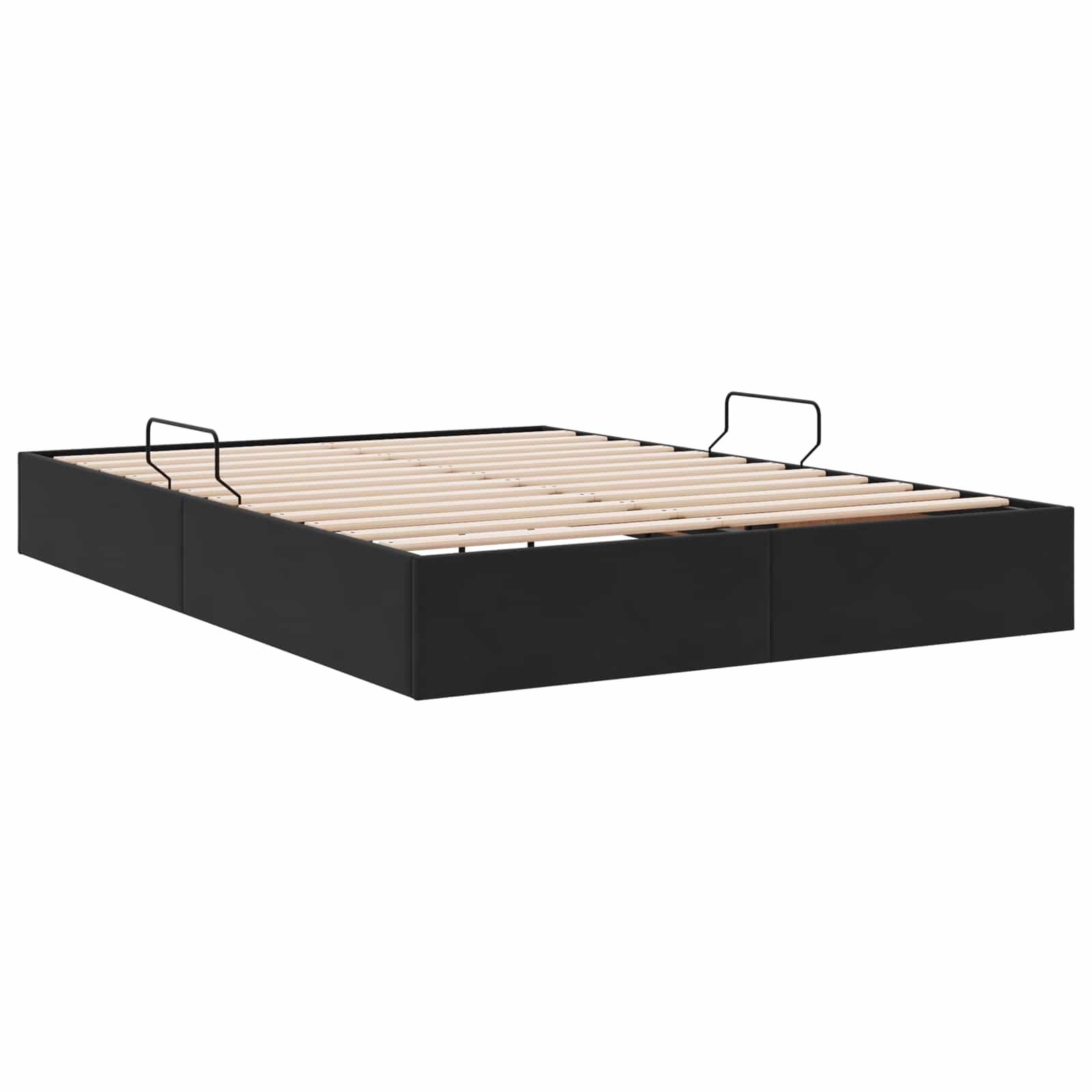 Otomanski krevet s pohranom Crna 140 x 200 cm Baršun