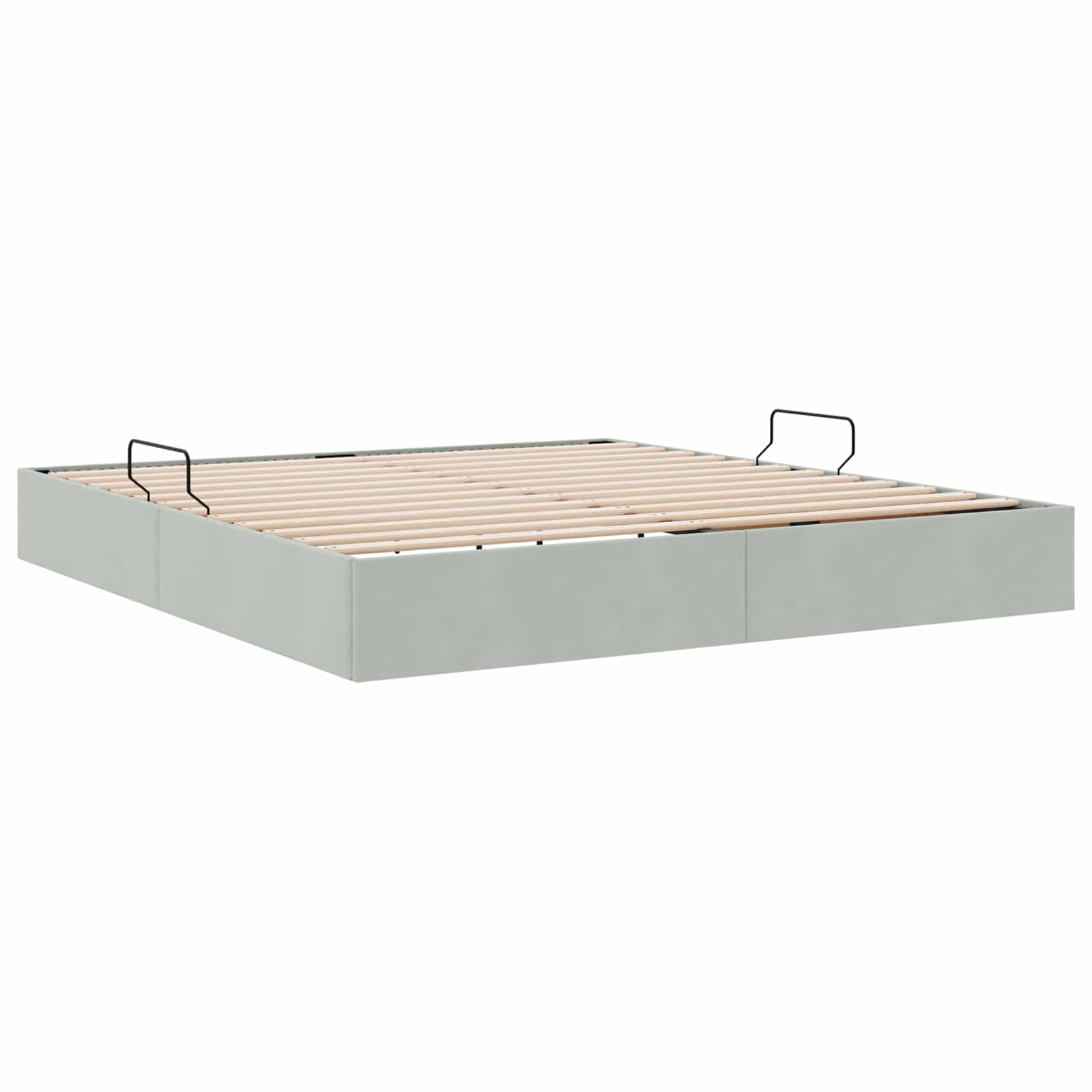 Otomanski krevet s pohranom Svjetlosiva 180 x 200 cm Baršun