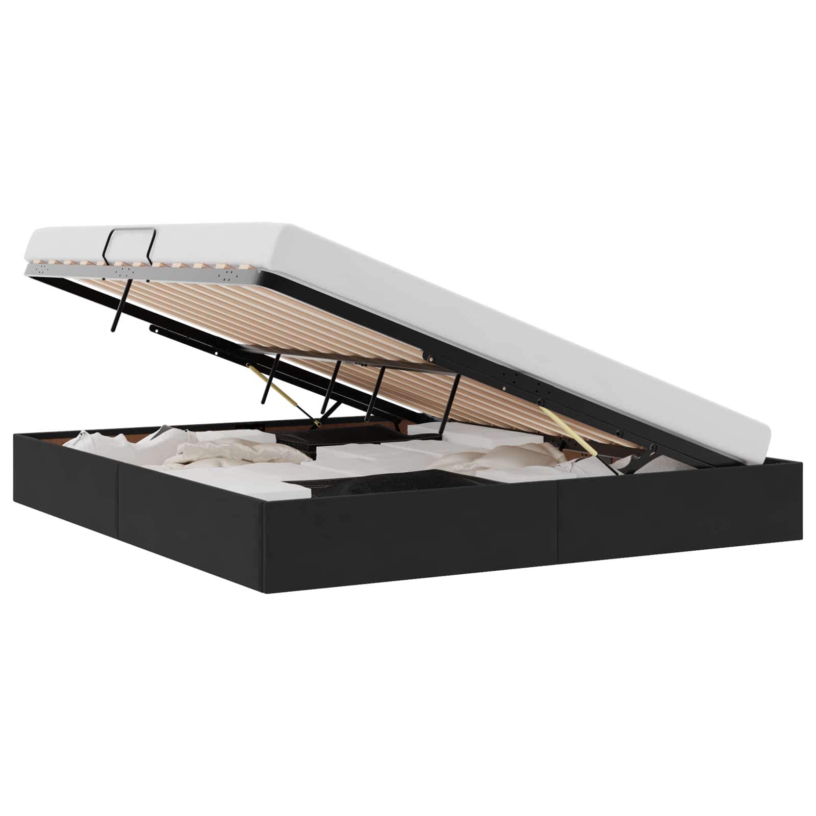 Otomanski krevet s pohranom Crna 180 x 200 cm Baršun