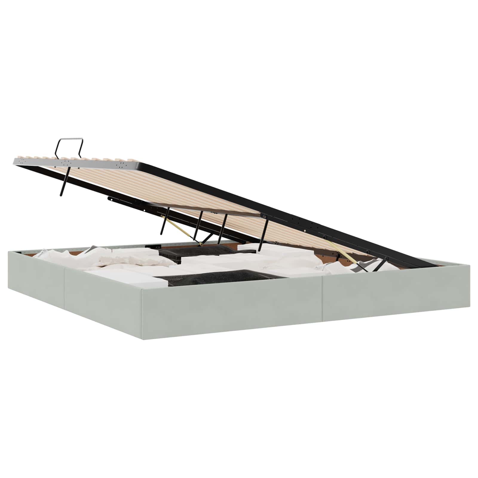 Otomanski krevet s pohranom Svjetlosiva 200 x 200 cm Baršun