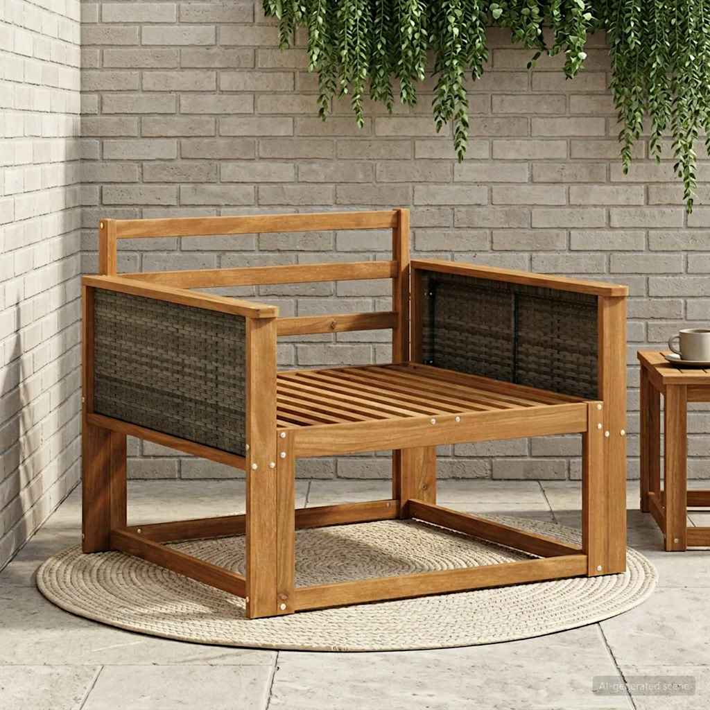 Srednja sofa za van Čvrsto drvo akacije Prirodna