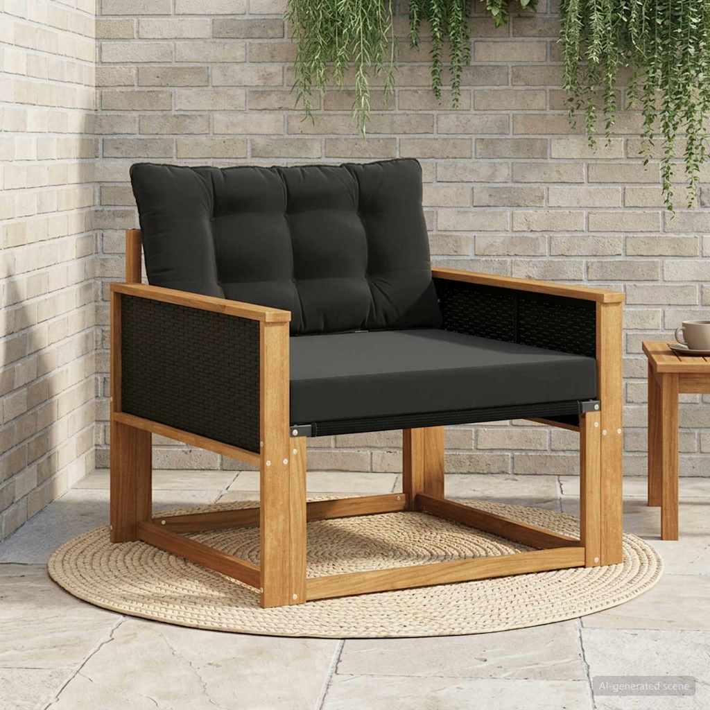 Set vanjskih sofa Čvrsto drvo akacije i Textilene Prirodna