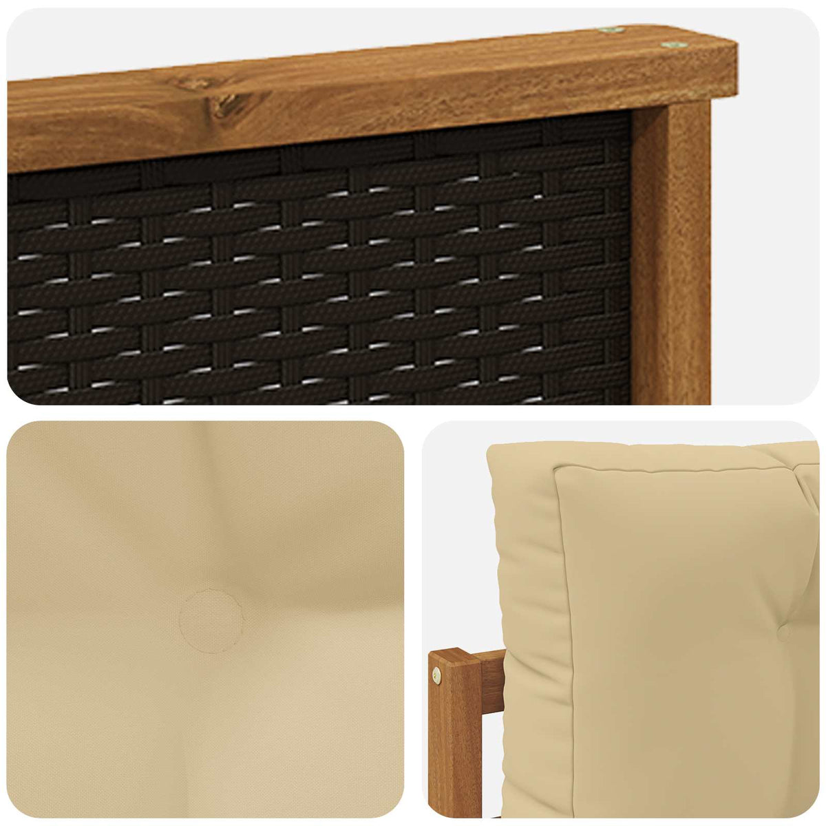 Srednja sofa za van Prirodna 83 x 91 x 73 cm