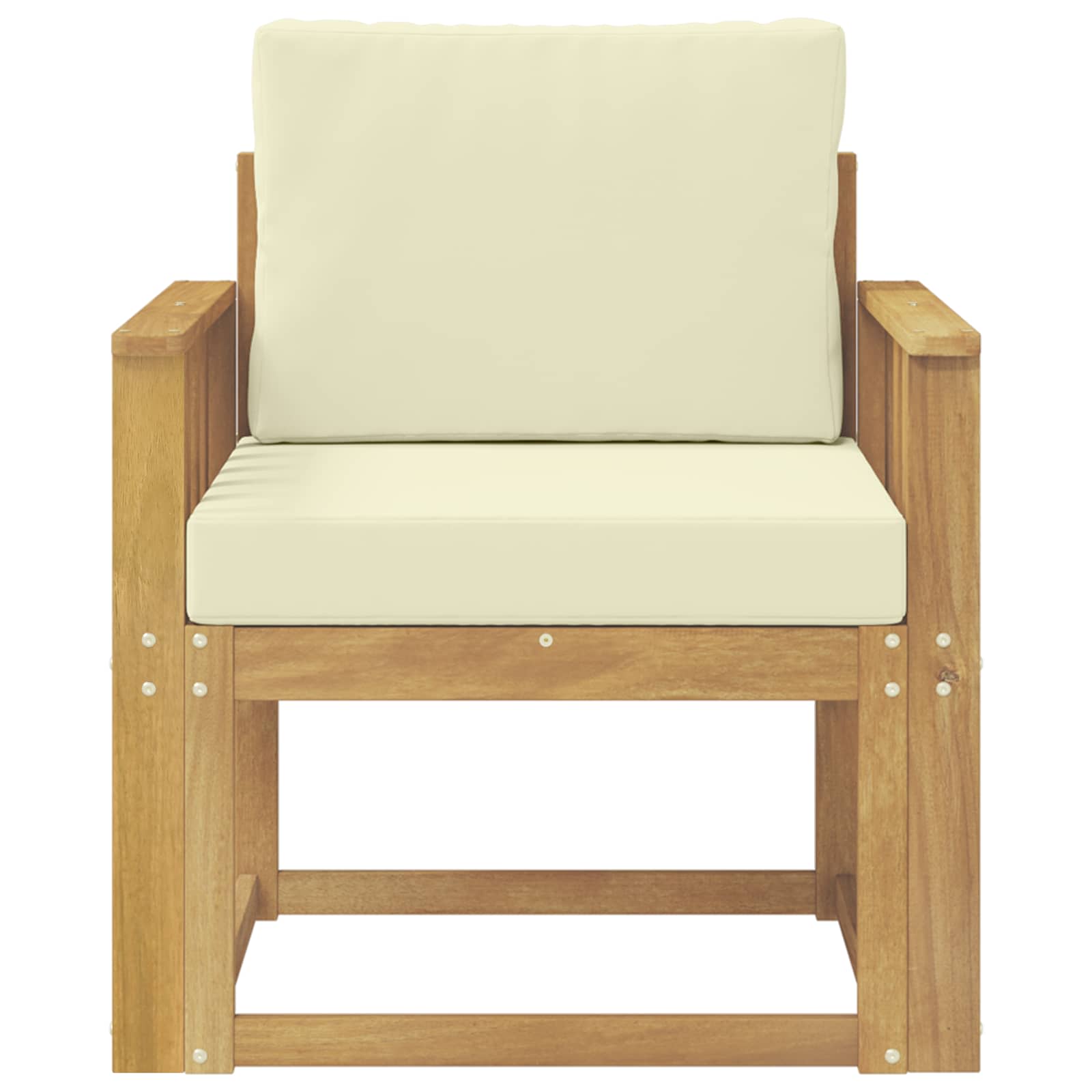 2 Komad Set vanjskih sofa Poliester Bijela i Krem