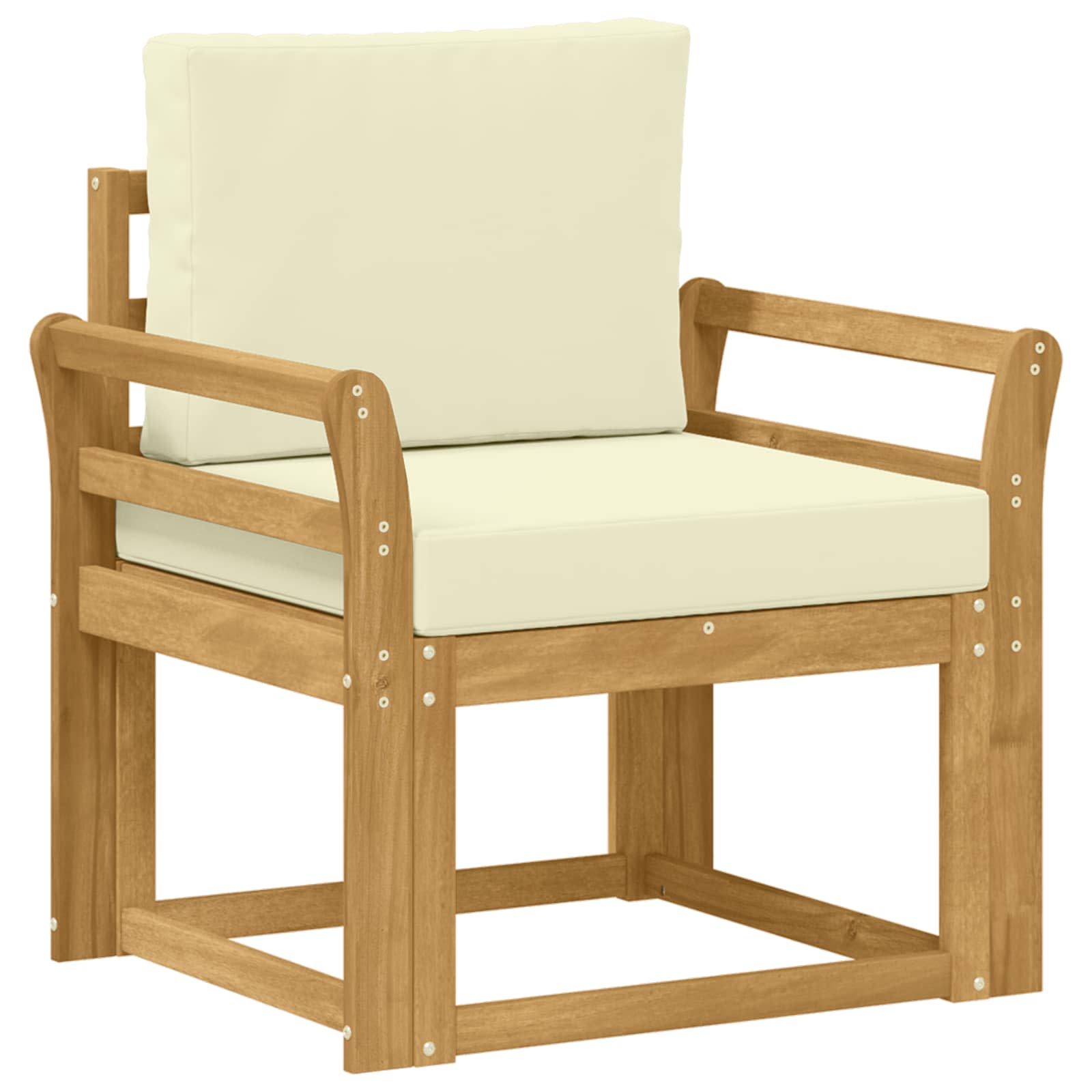 2 Komad Set vanjskih sofa Poliester Bijela i Krem