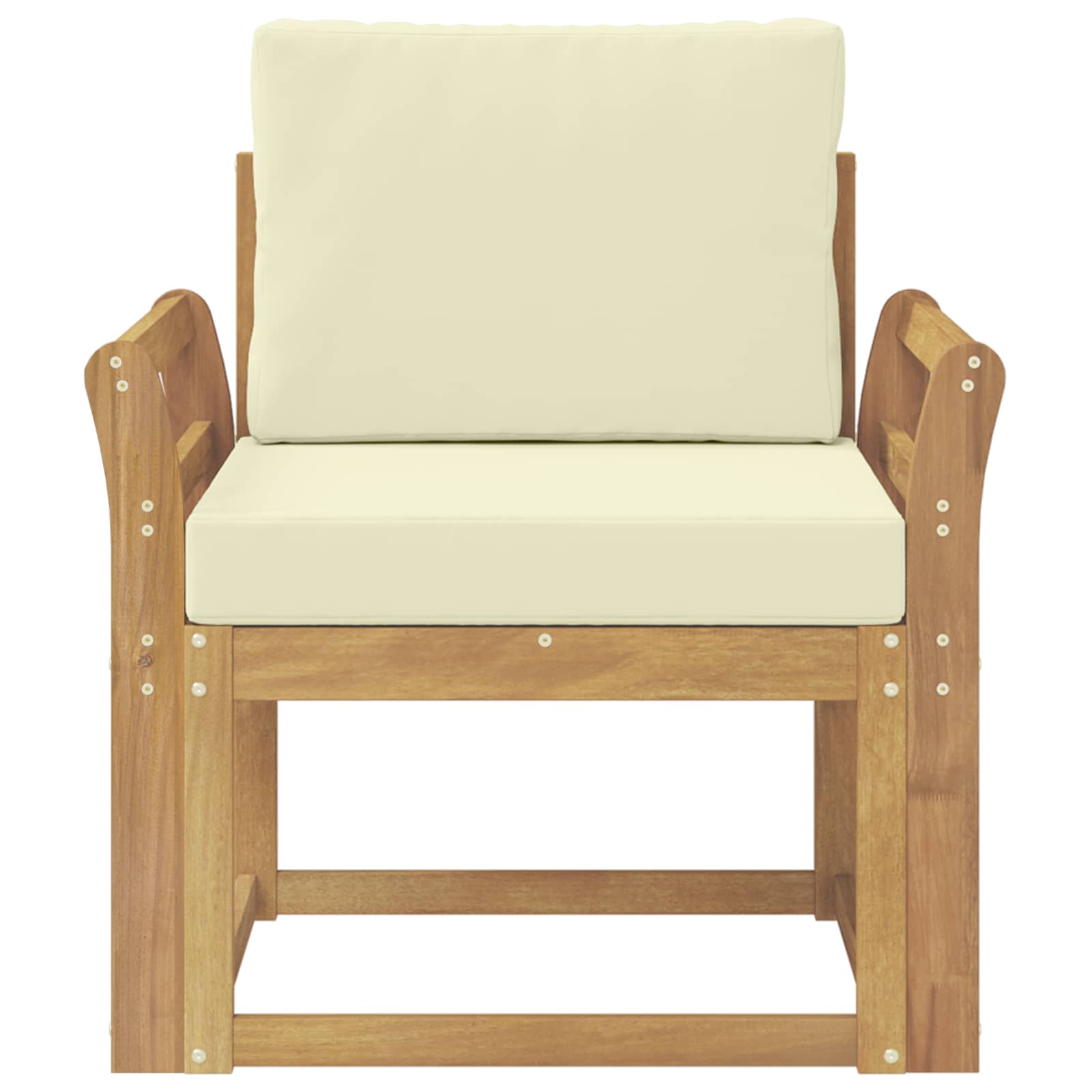2 Komad Set vanjskih sofa Poliester Bijela i Krem
