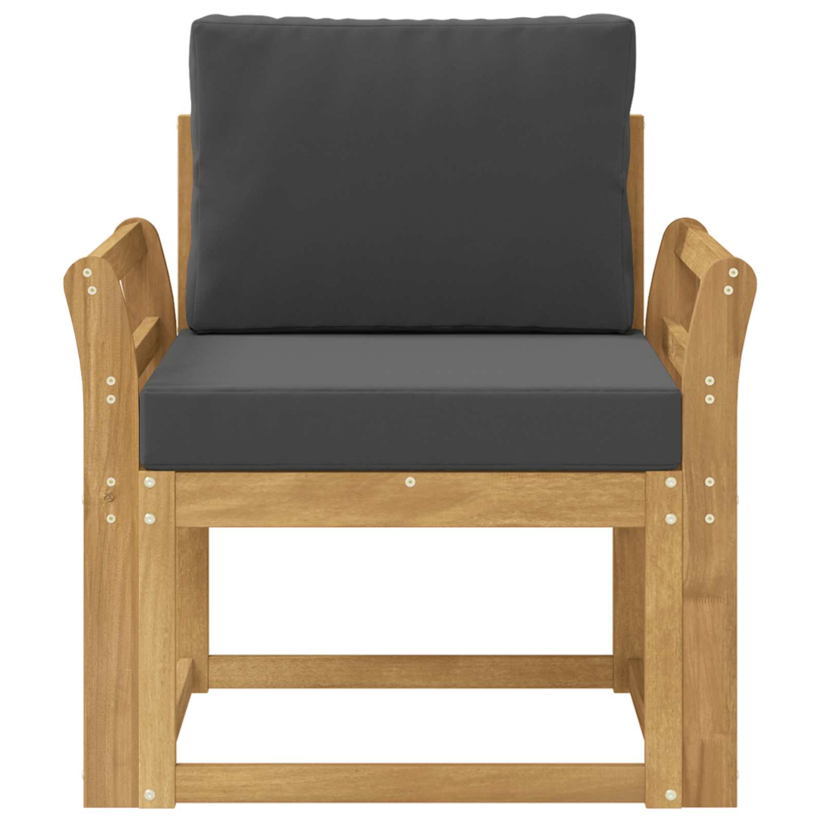 2 Komad Set vanjskih sofa Poliester Bijela i Antracit