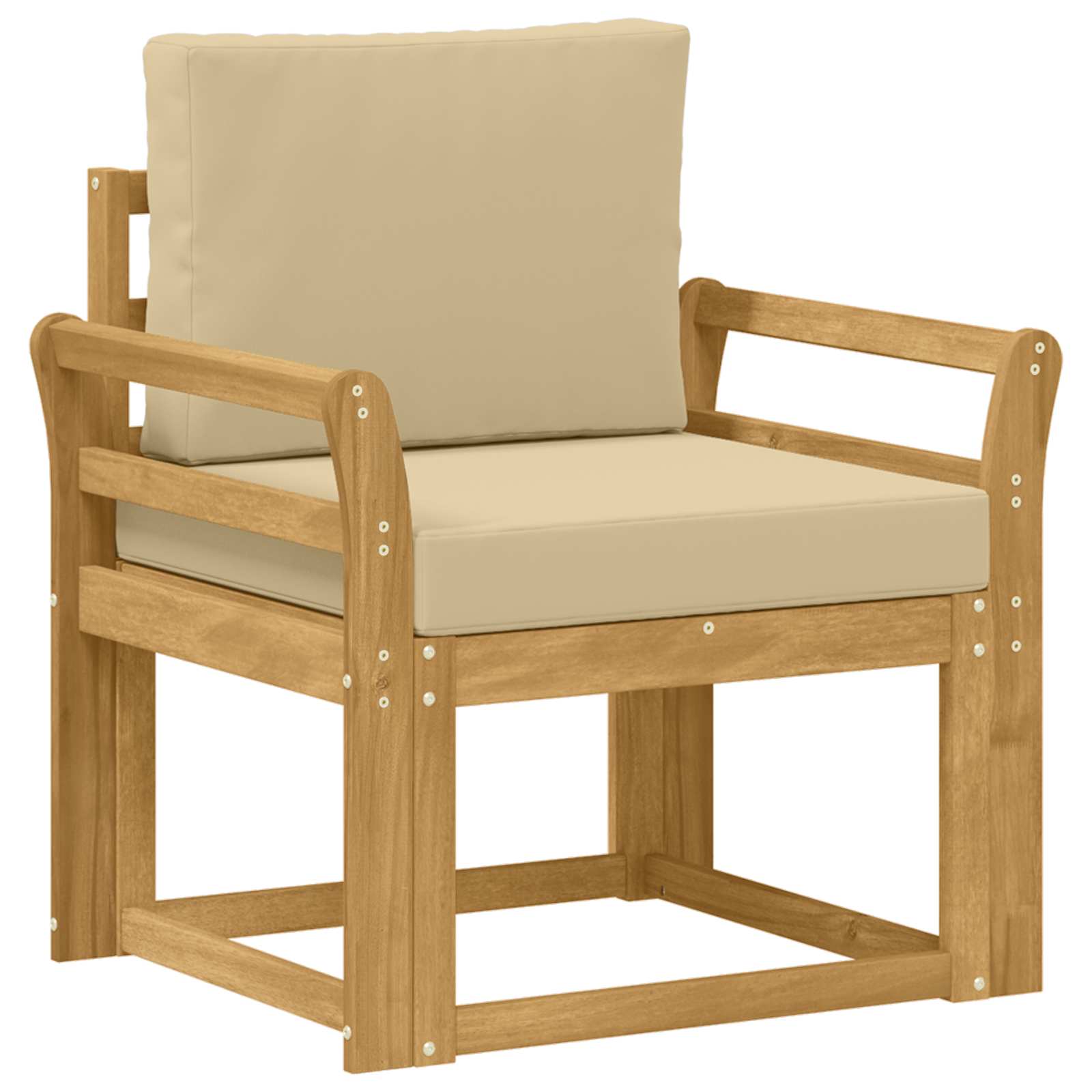 2 Komad Set vanjskih sofa Poliester Bijela i Bež
