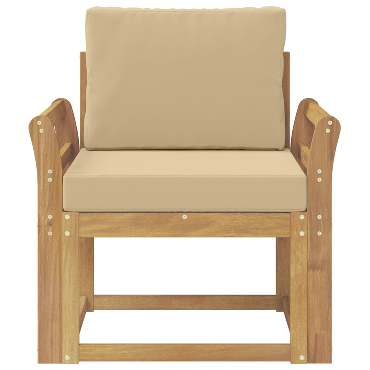 2 Komad Set vanjskih sofa Poliester Bijela i Bež