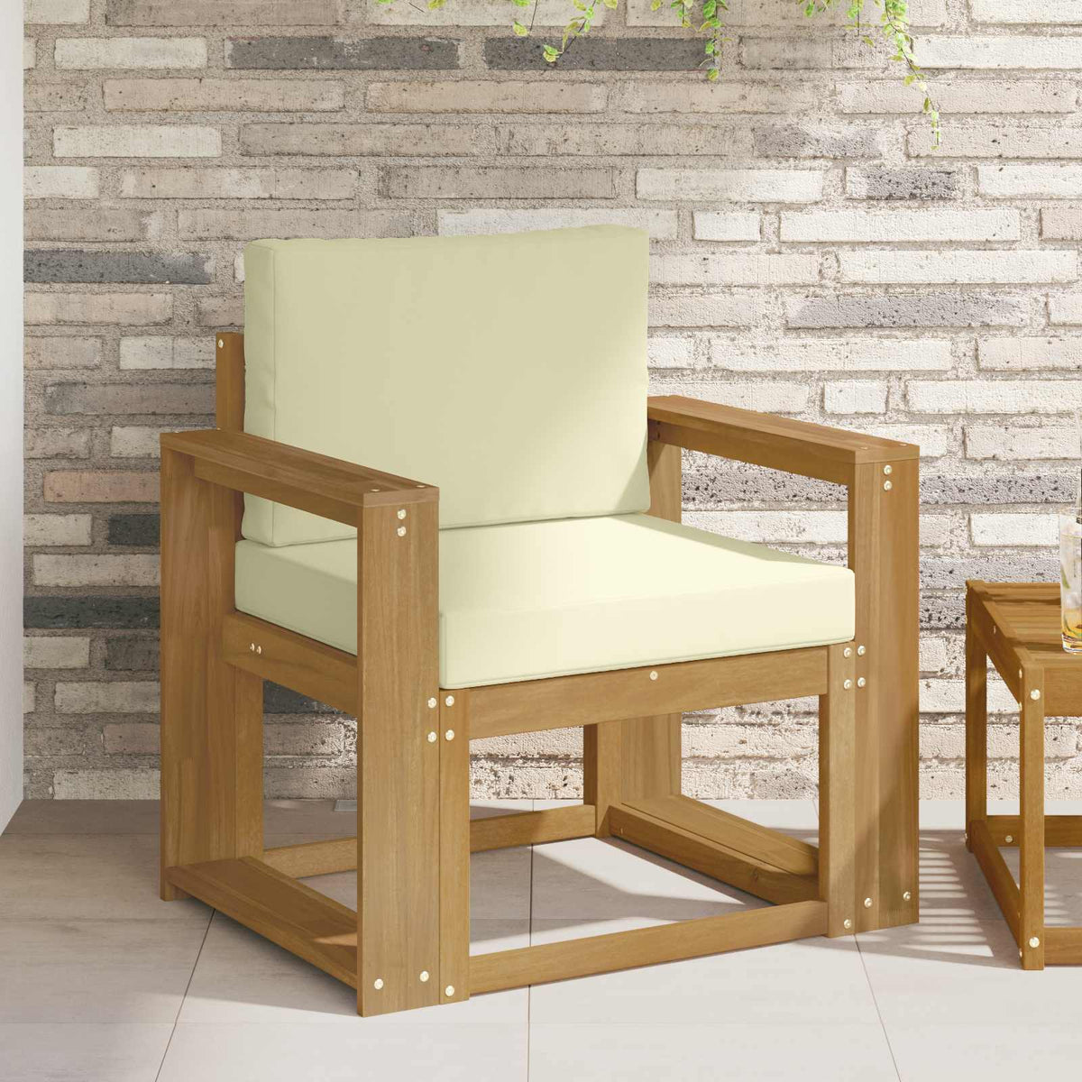 2 Komad Set vanjskih sofa Poliester Bijela i Krem