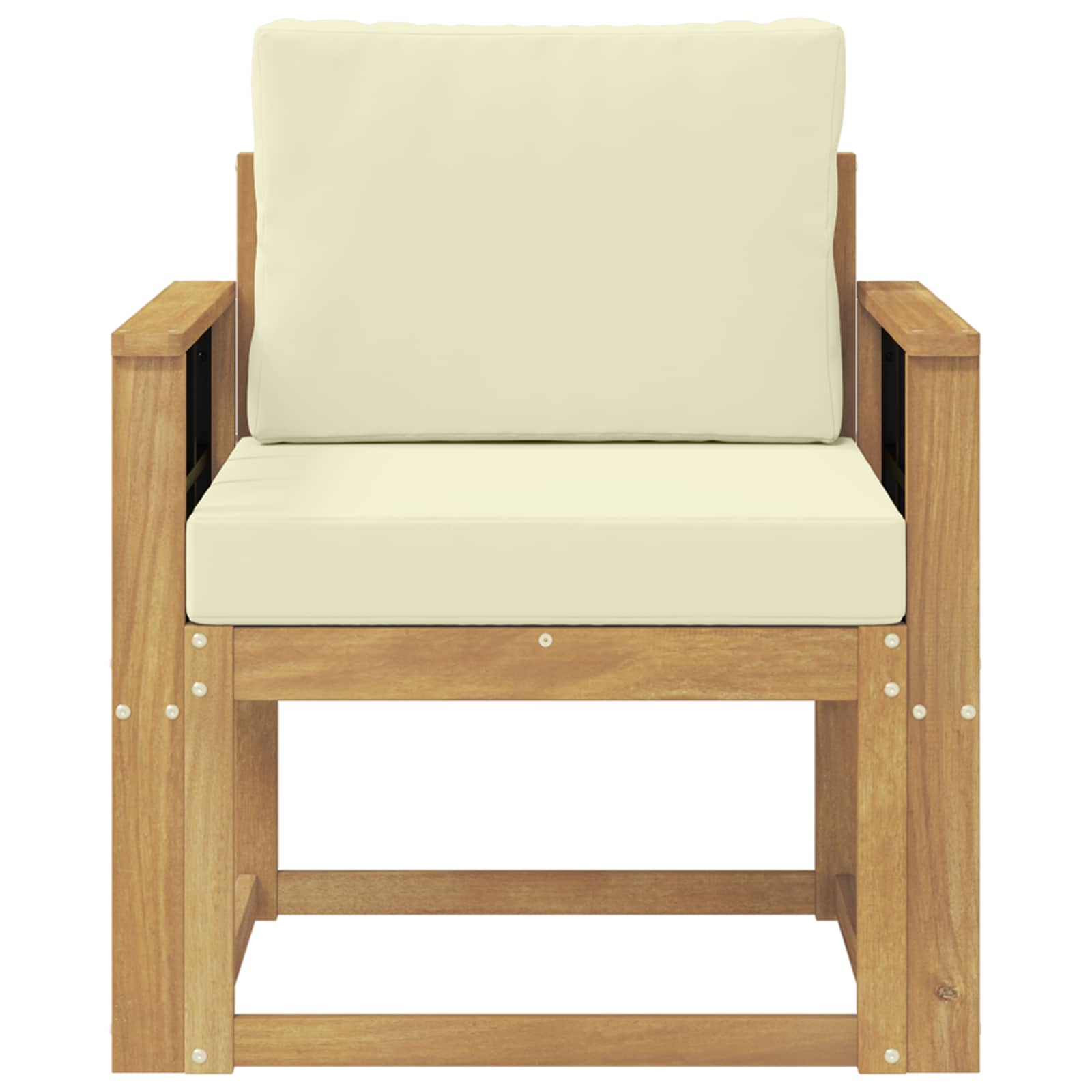2 Komad Set vanjskih sofa Poliester Bijela i Krem