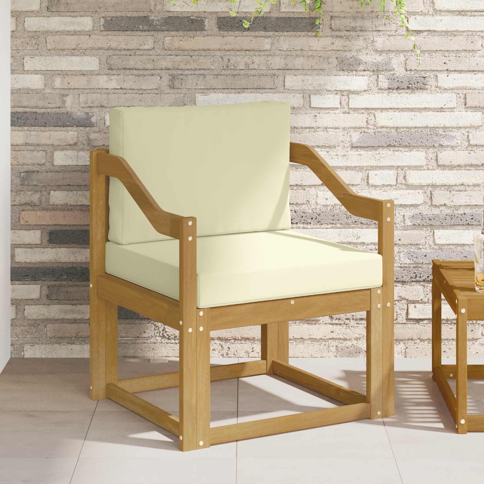 2 Komad Set vanjskih sofa Poliester Bijela i Krem