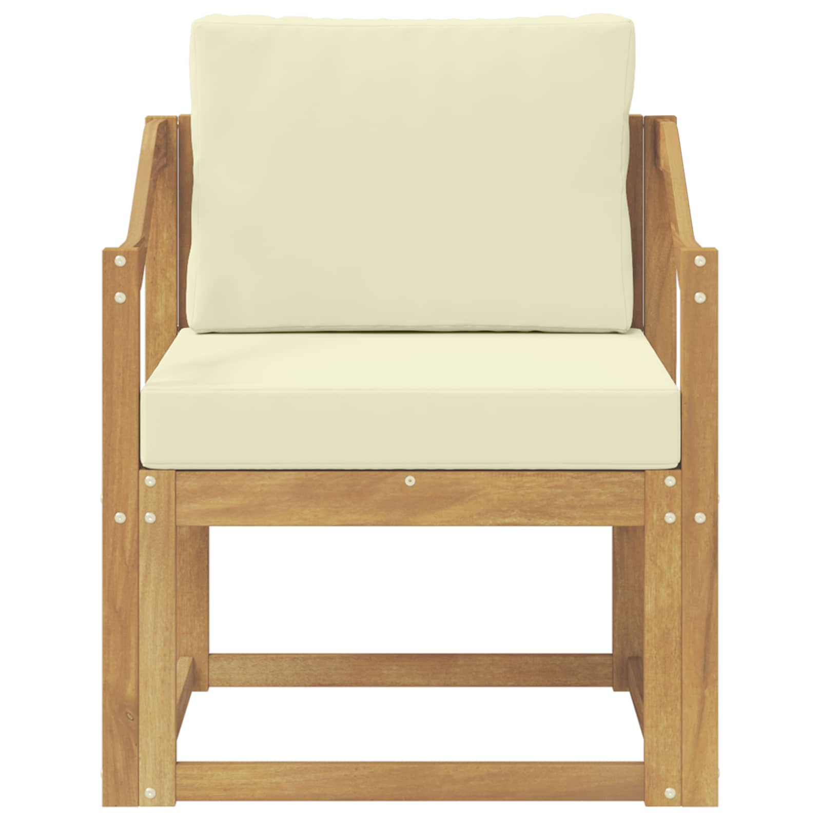 2 Komad Set vanjskih sofa Poliester Bijela i Krem