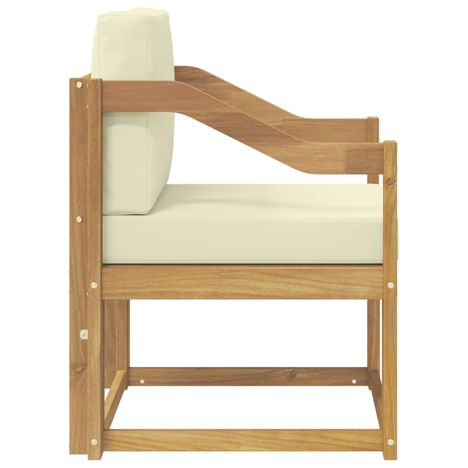 2 Komad Set vanjskih sofa Poliester Bijela i Krem