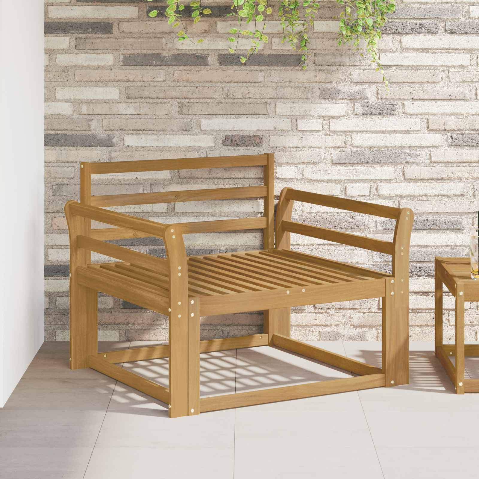 Srednja sofa za van Čvrsto drvo akacije Bijela
