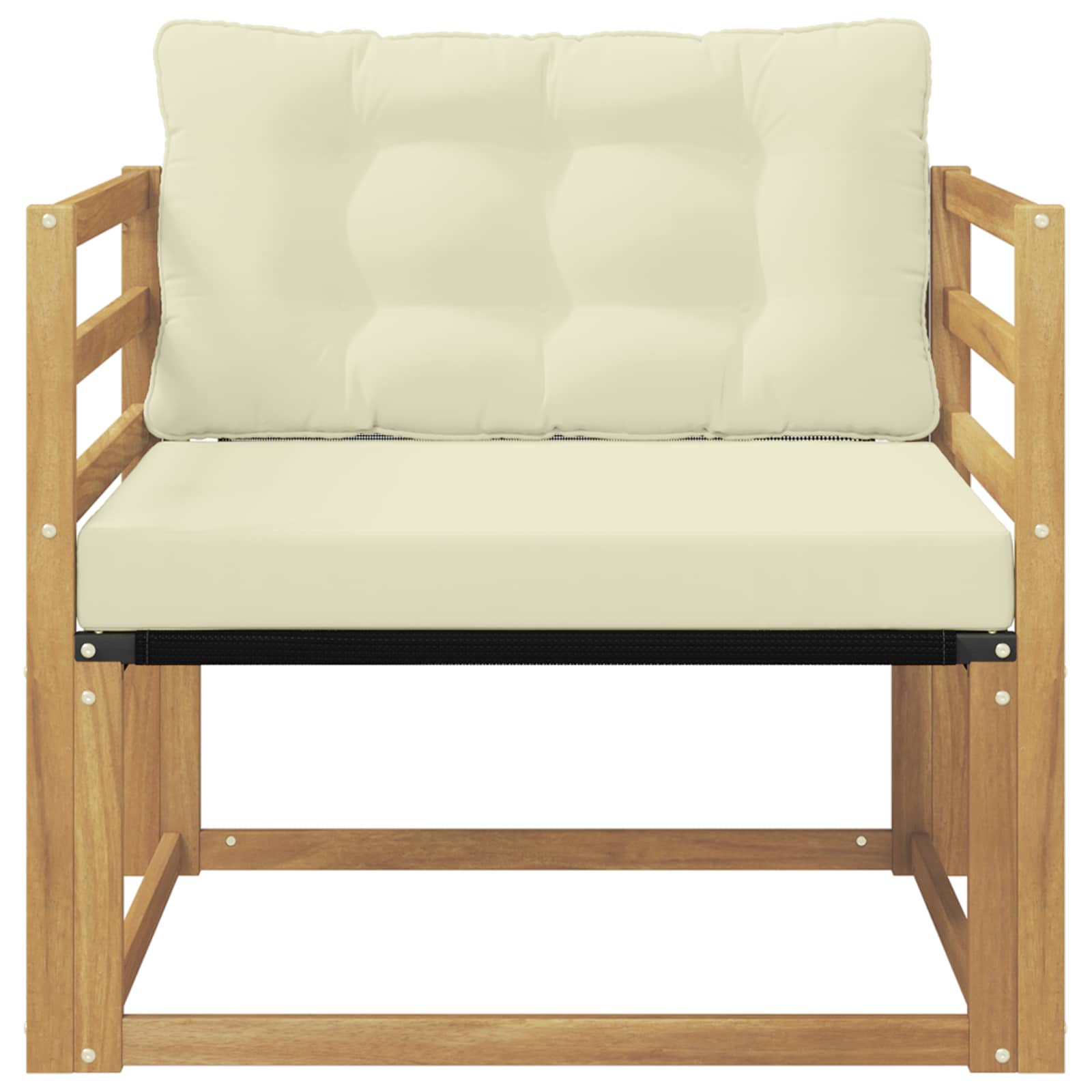 Set vanjskih sofa Čvrsto drvo akacije i Textilene Bijela