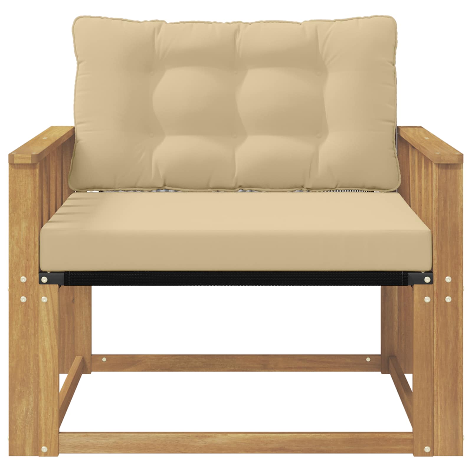 Set vanjskih sofa Čvrsto drvo akacije i Textilene Bijela