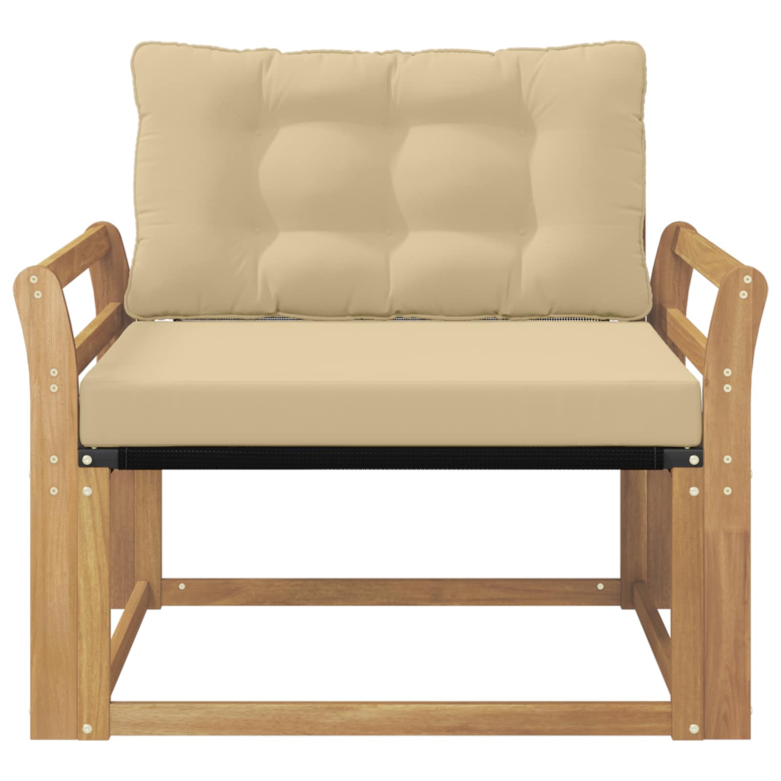 Set vanjskih sofa Čvrsto drvo akacije i Textilene Bijela