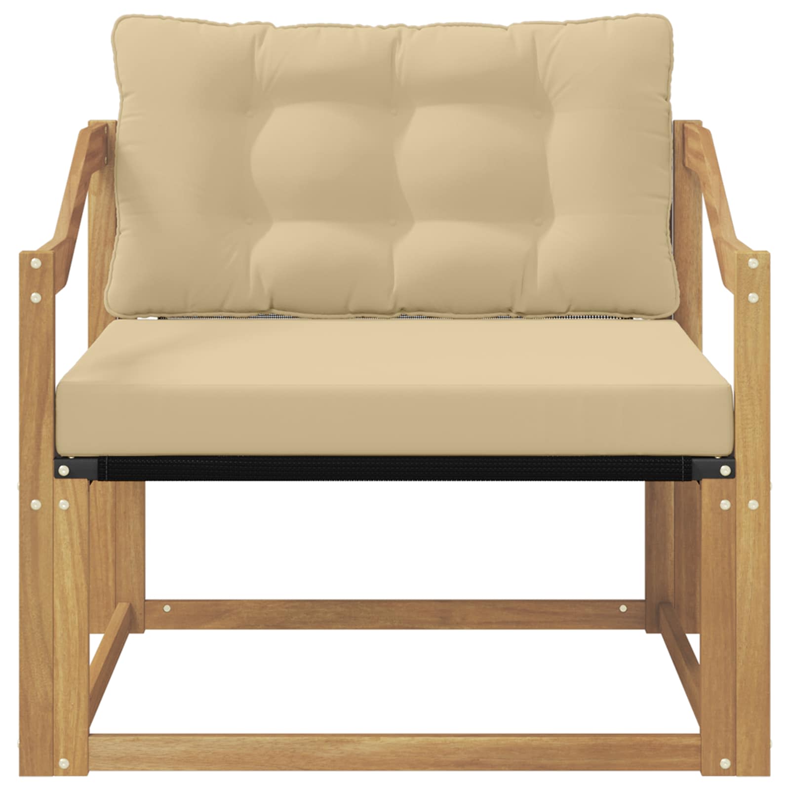 Set vanjskih sofa Čvrsto drvo akacije i Textilene Bijela