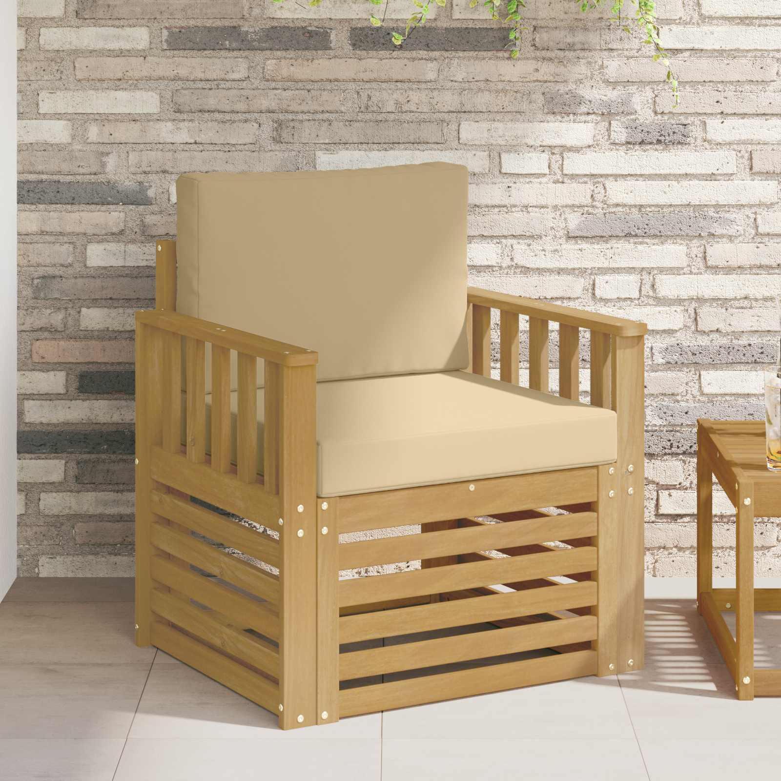 2 Komad Set vanjskih sofa Poliester Bijela i Bež