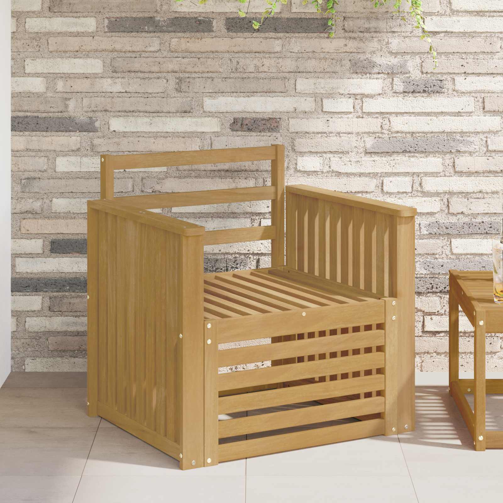 Set vanjskih sofa Čvrsto drvo akacije Bijela