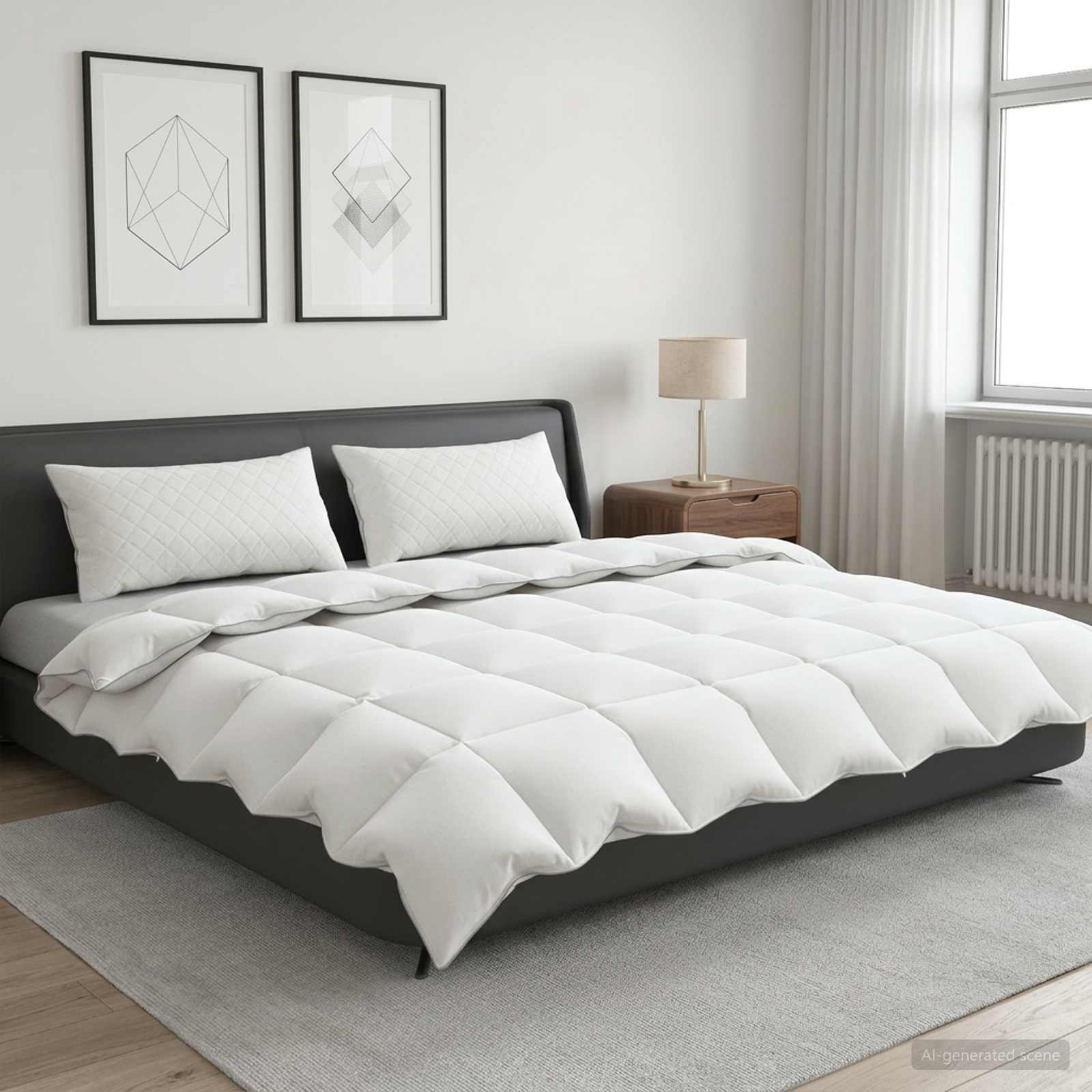 Poplun FULDA 220 x 260 cm Zima 300 GSM 90% gusjeg perja Bijela