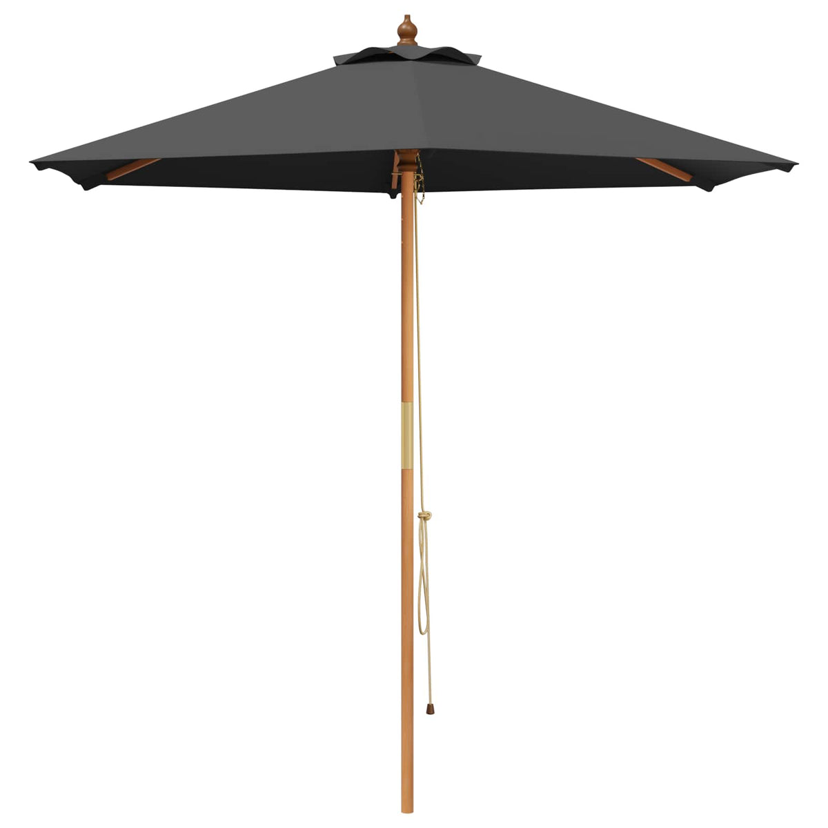Vrtni suncobran Ø 240 x 237 cm Čvrsto drvo eukaliptusa Antracit