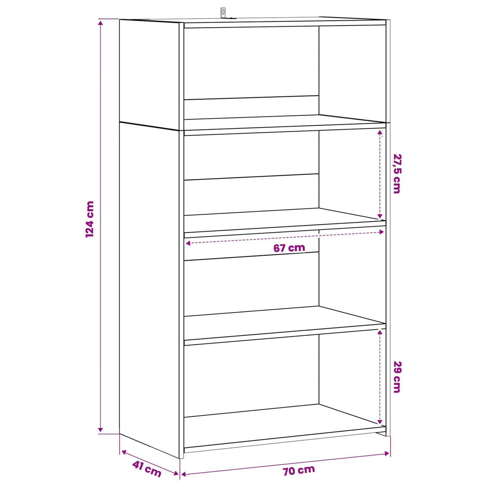 Visoka komoda Staro drvo 70 x 41 x 124 cm Konstruirano drvo
