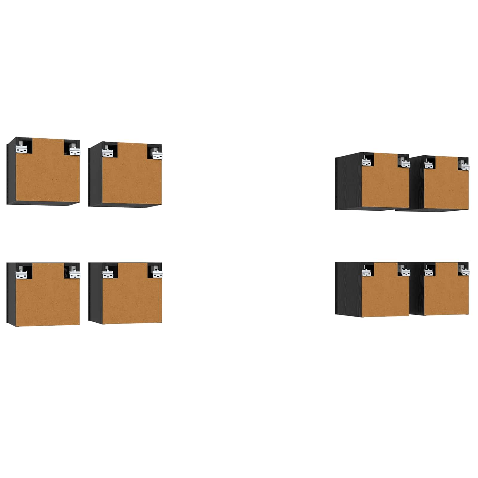 Ormar za TV montiran na zid 8 pcs Crni hrast 30,5 x 30 x 30 cm