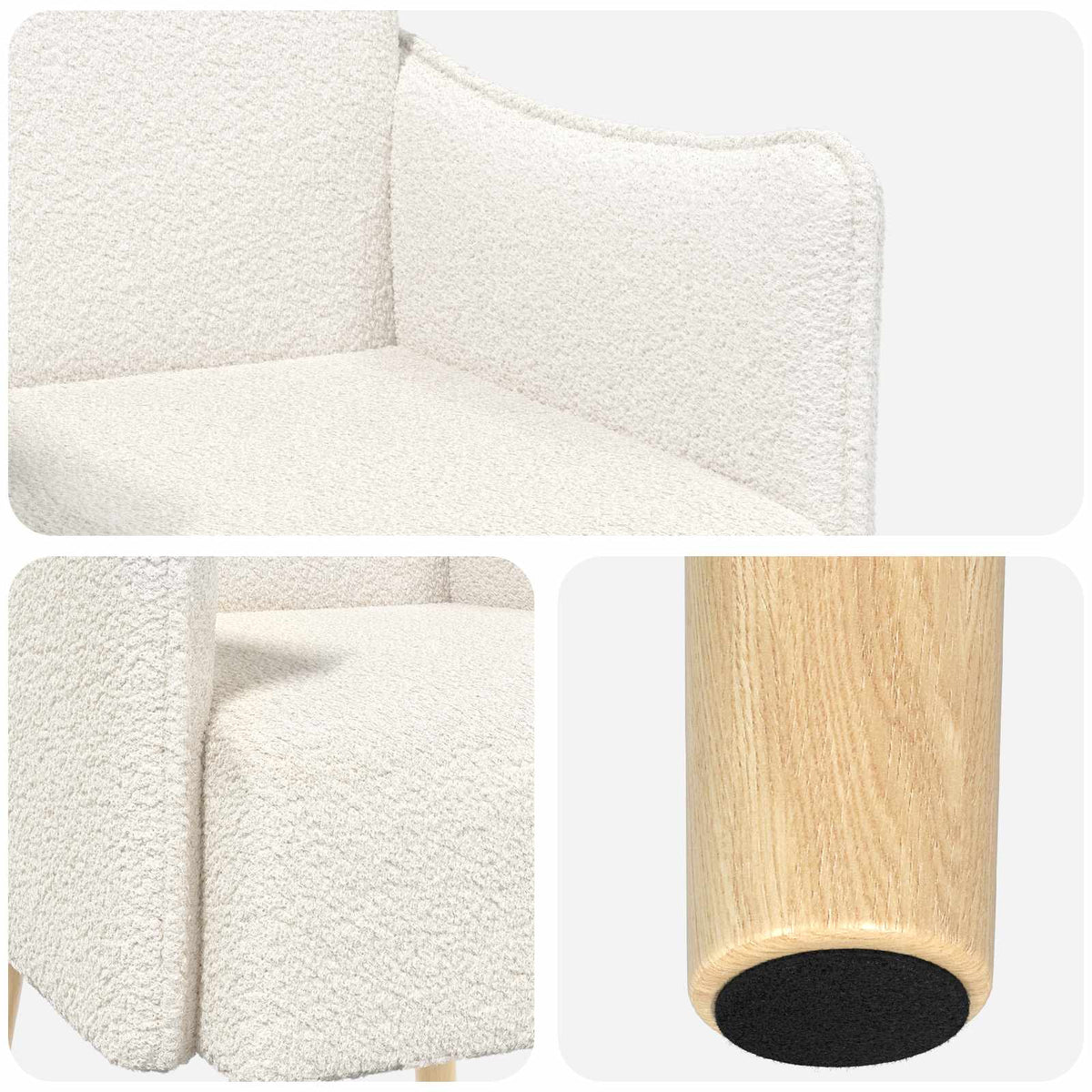 Ukrasna fotelja Krem Bouclé