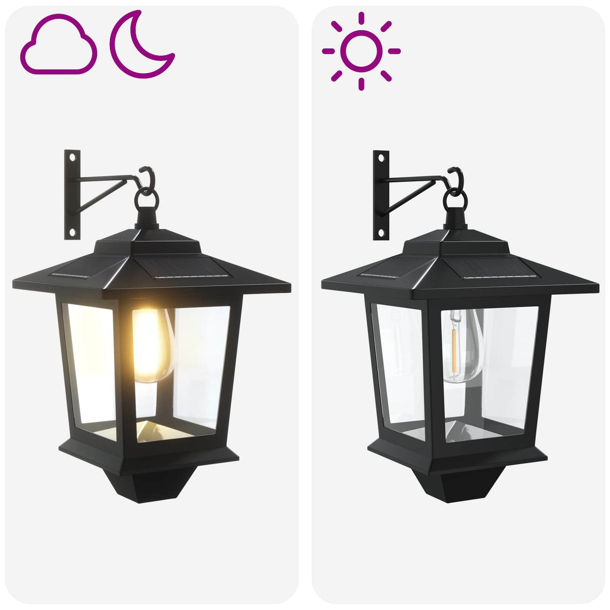 Lampa za zid 2 kom. Crna 19 x 14 x 25 cm Nehrđajući čelik i ABS
