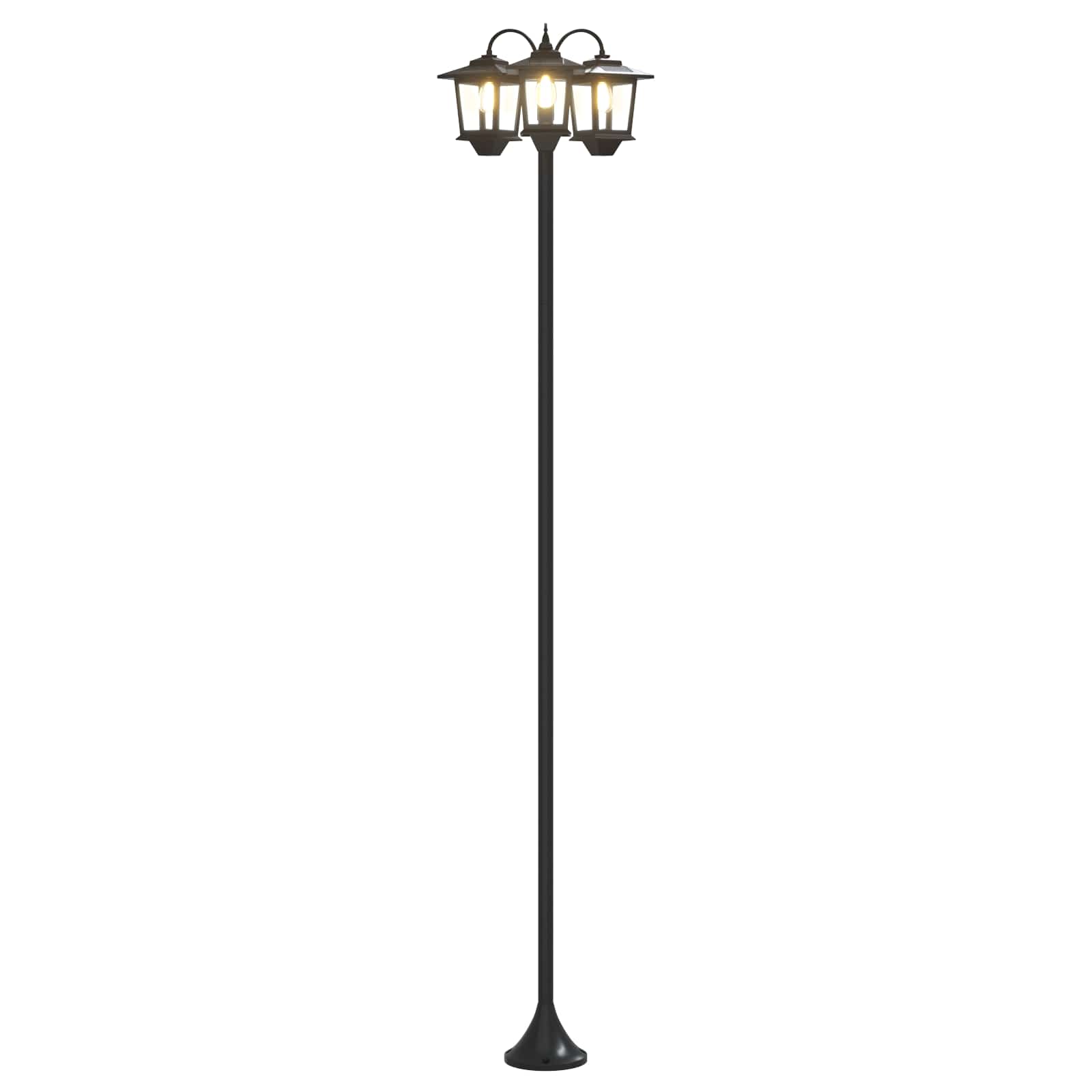 Lampa sa tri glave Crna 16 x 16 x 187 cm Aluminij i ABS