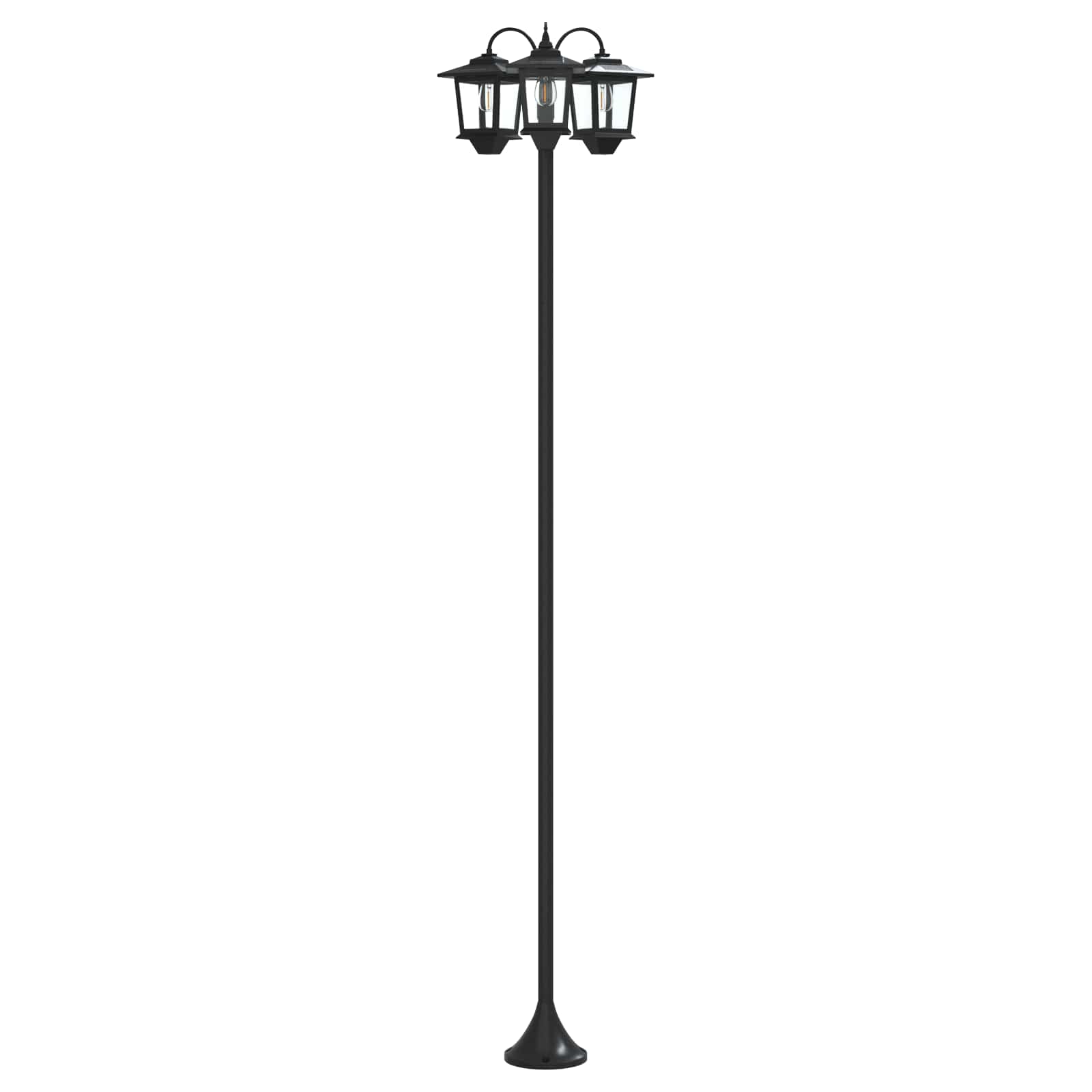 Lampa sa tri glave Crna 16 x 16 x 187 cm Aluminij i ABS