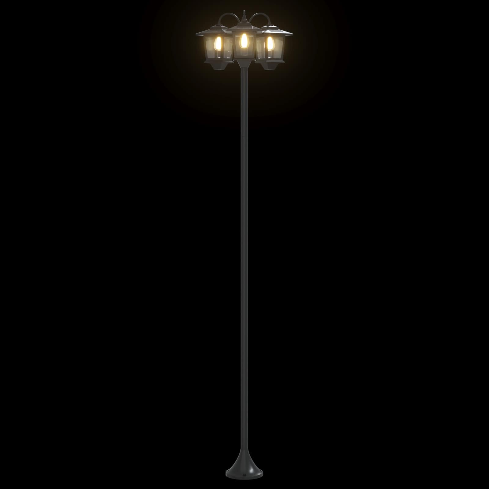 Lampa sa tri glave Crna 16 x 16 x 187 cm Aluminij i ABS