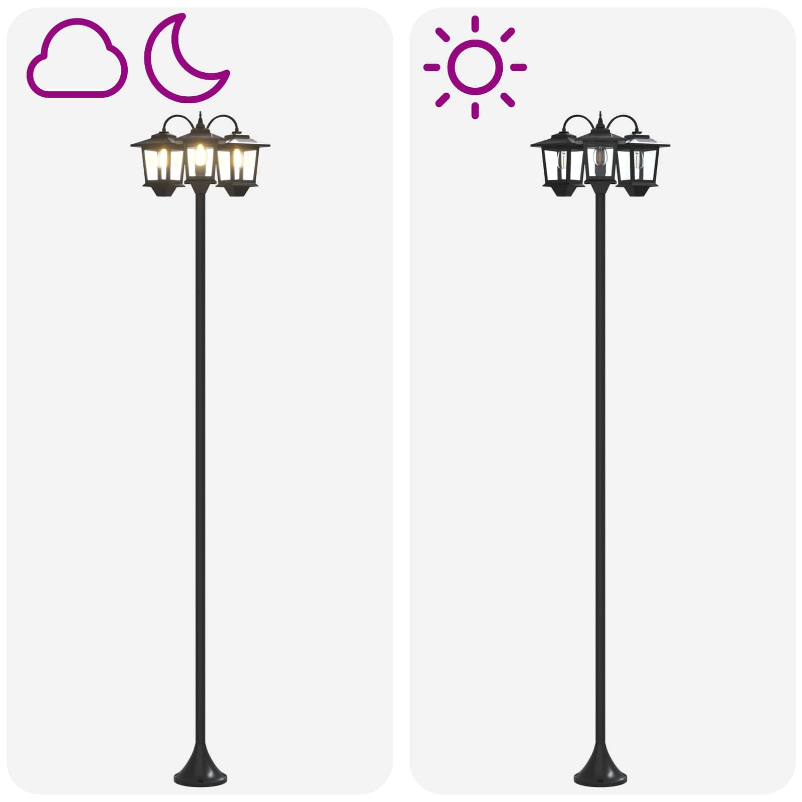 Lampa sa tri glave Crna 16 x 16 x 187 cm Aluminij i ABS